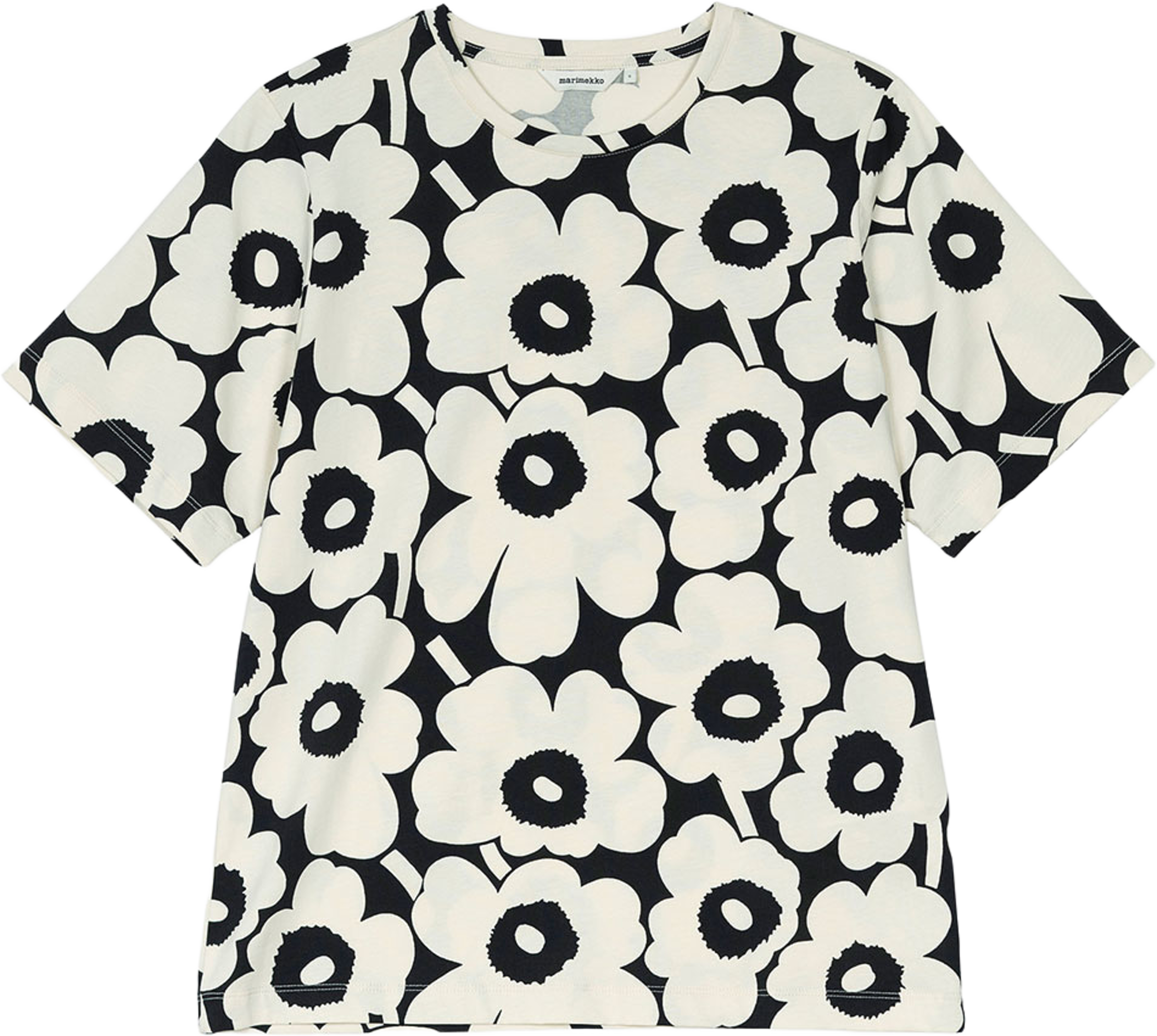 Tunnit Unikko, från Marimekko, i färgen Black, Off White. Klicka för att öppna bilden i stort format