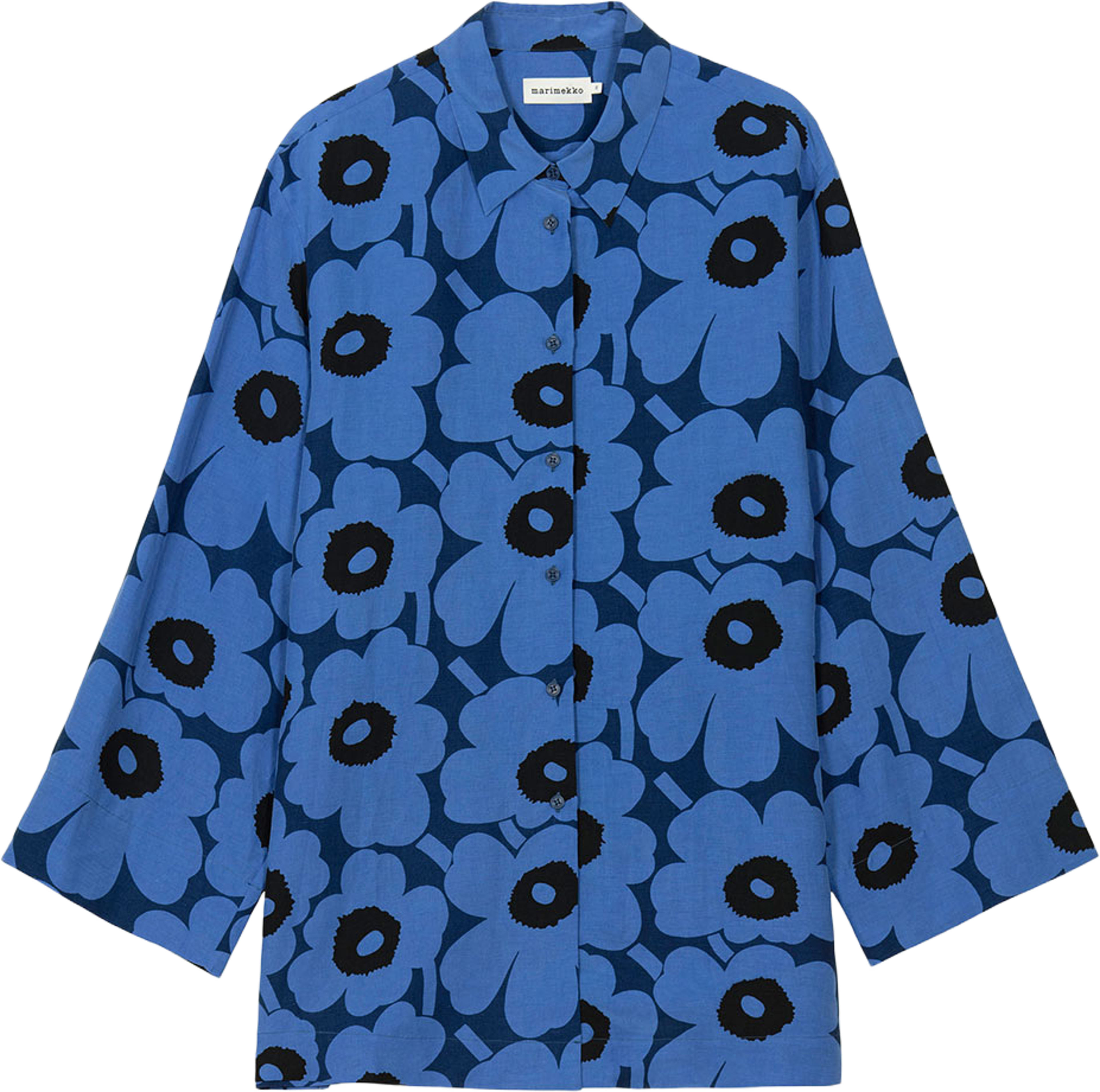 Törmä Unikko, från Marimekko, i färgen Blue, Blue, Black. Klicka för att öppna bilden i stort format