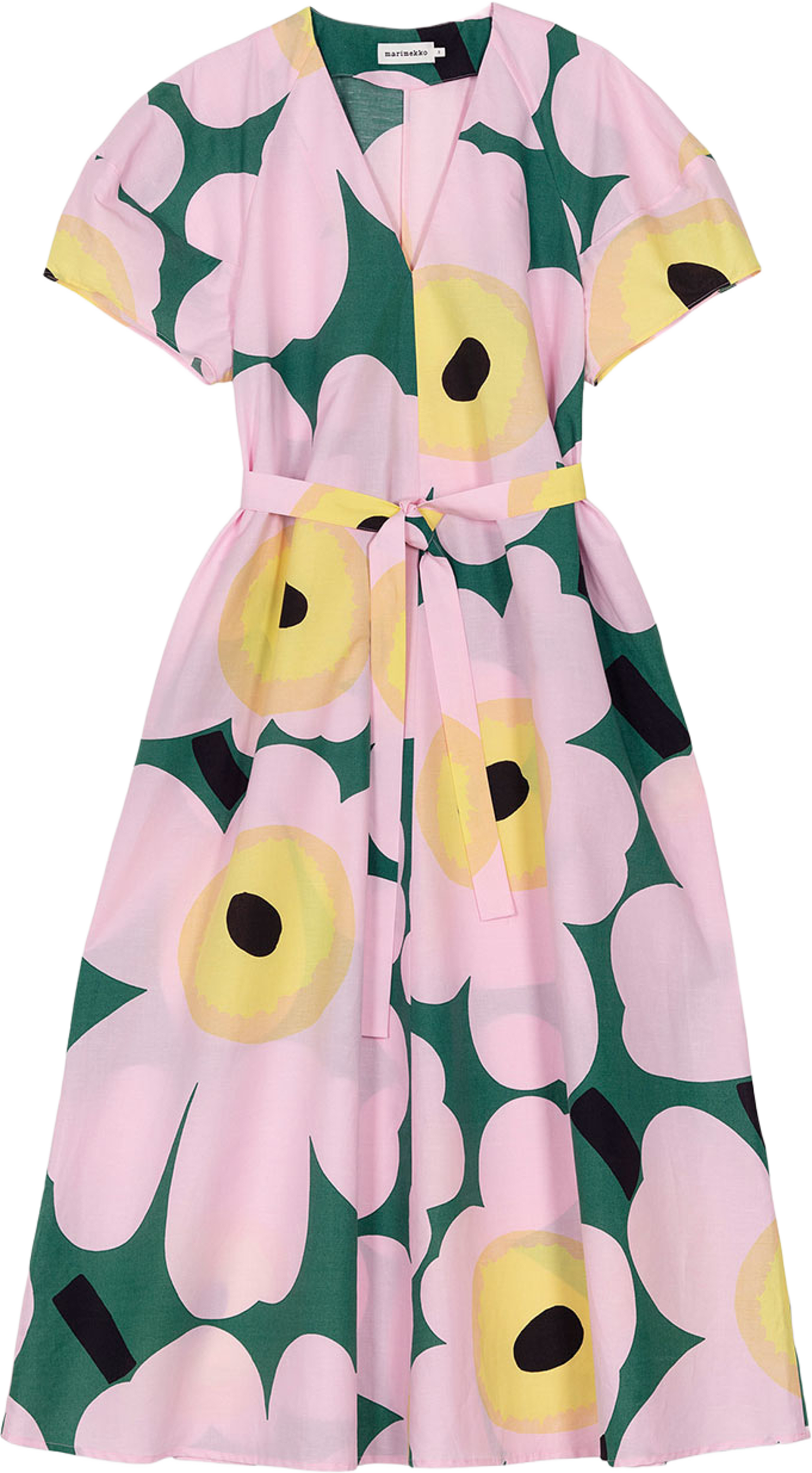 Kaffet Unikko, från Marimekko, i färgen Green, Light Pink, Yellow. Klicka för att öppna bilden i stort format
