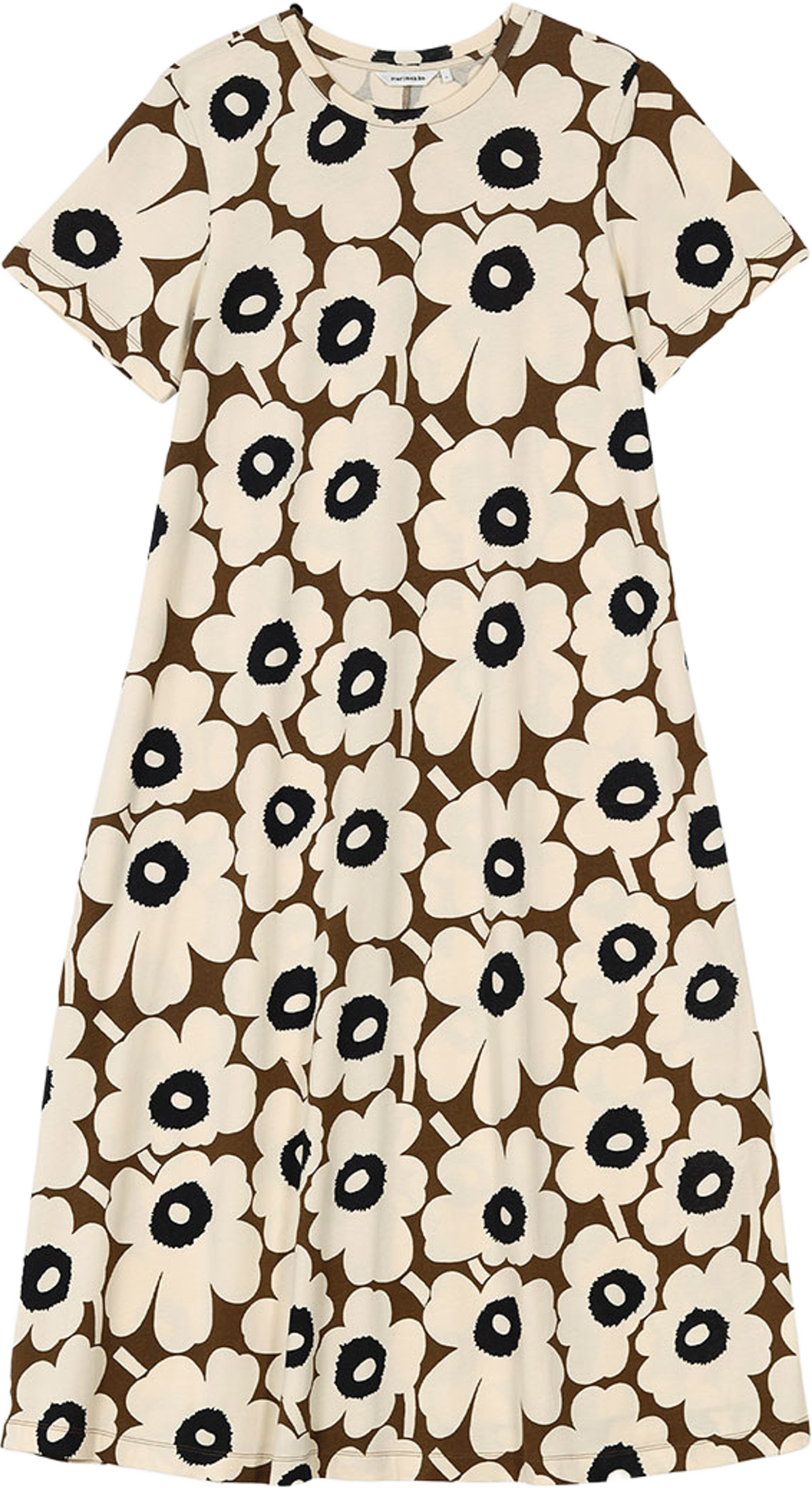 Pisteinen Unikko, från Marimekko, i färgen Beige, Brown, Black. Klicka för att öppna bilden i stort format