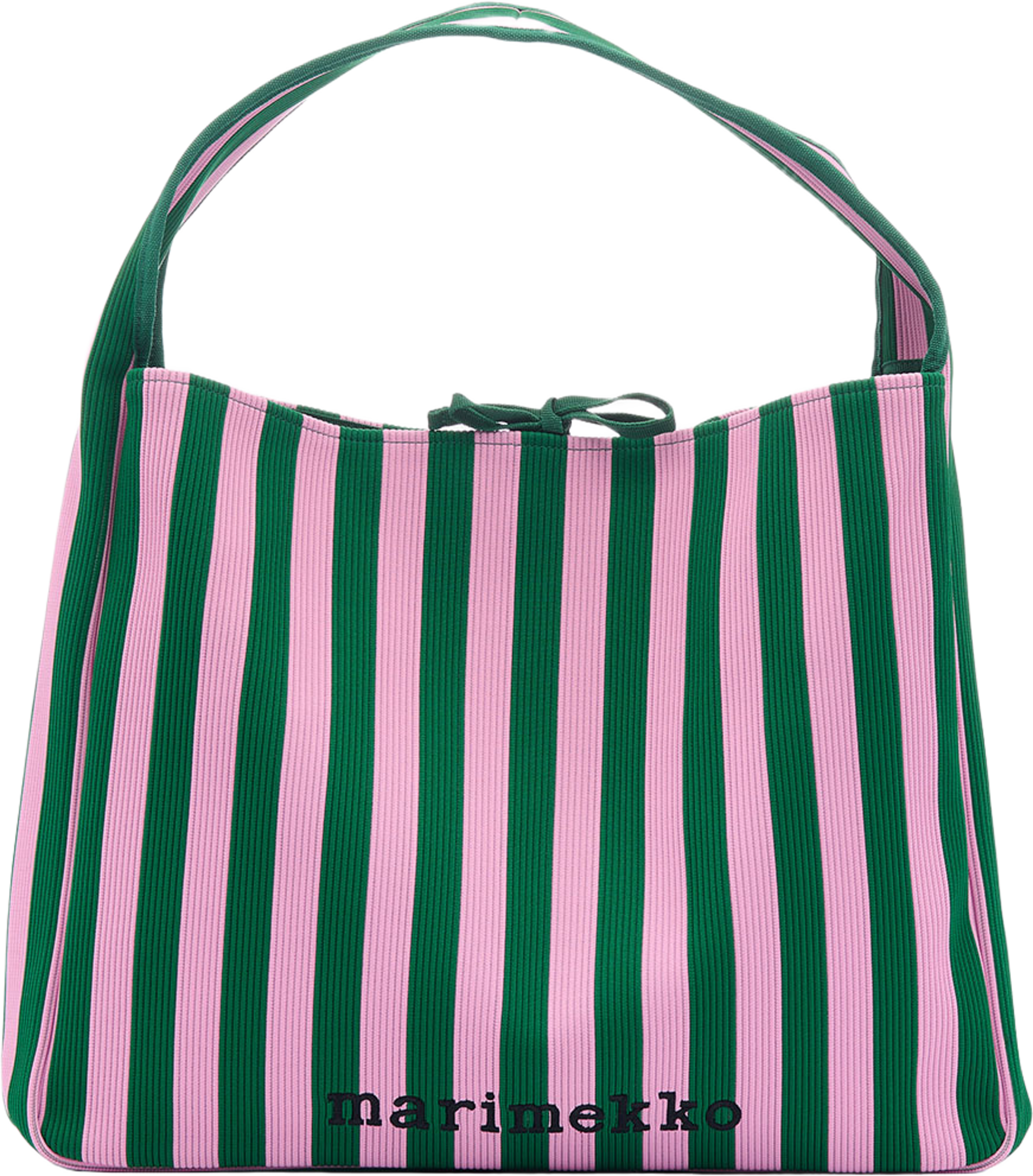 Knitted Bag Large Merirosvo, från Marimekko, i färgen Pink, Dark Green. Klicka för att öppna bilden i stort format