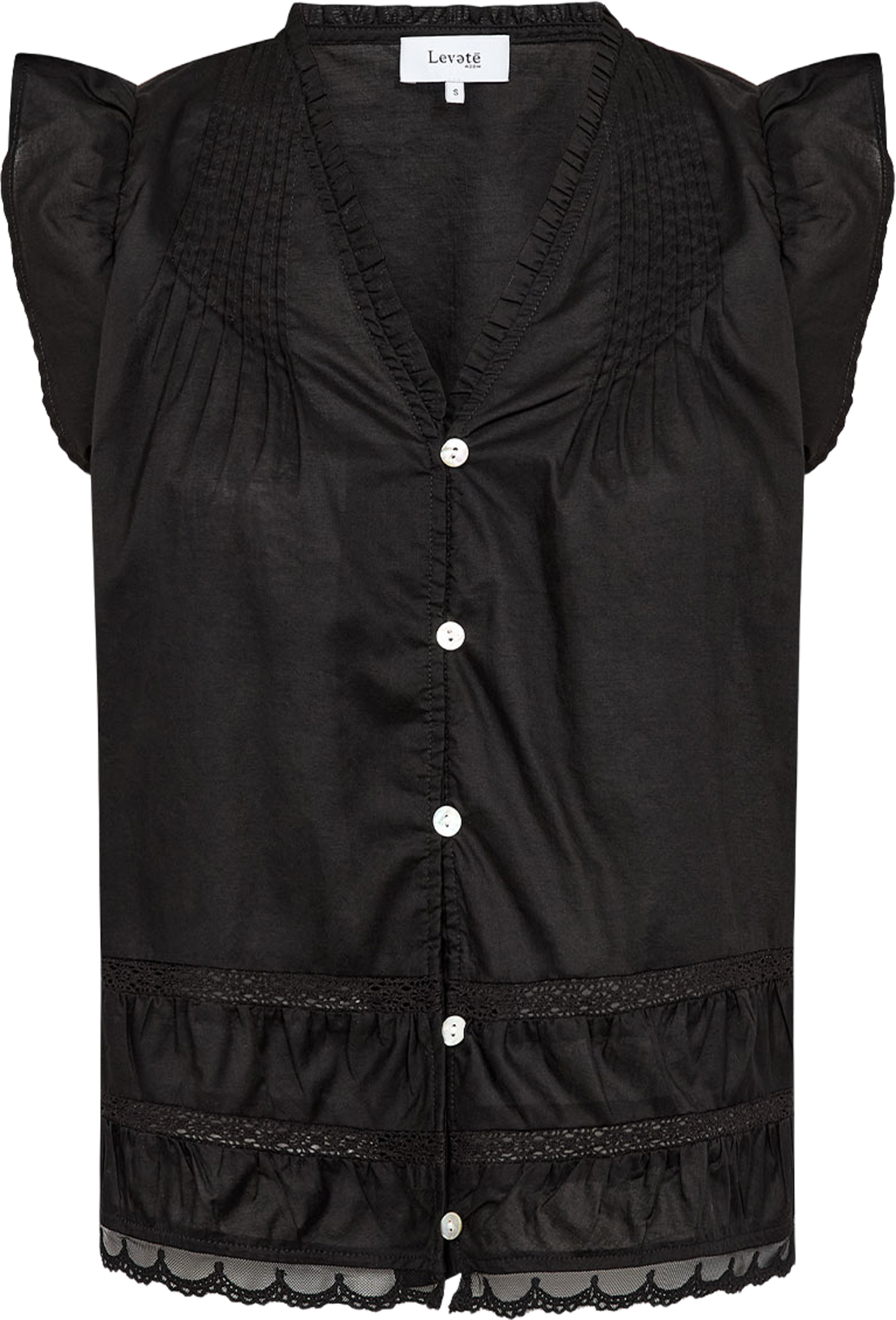 Rosy 2 Blouse, från Leveté Room, i färgen Black. Klicka för att öppna bilden i stort format