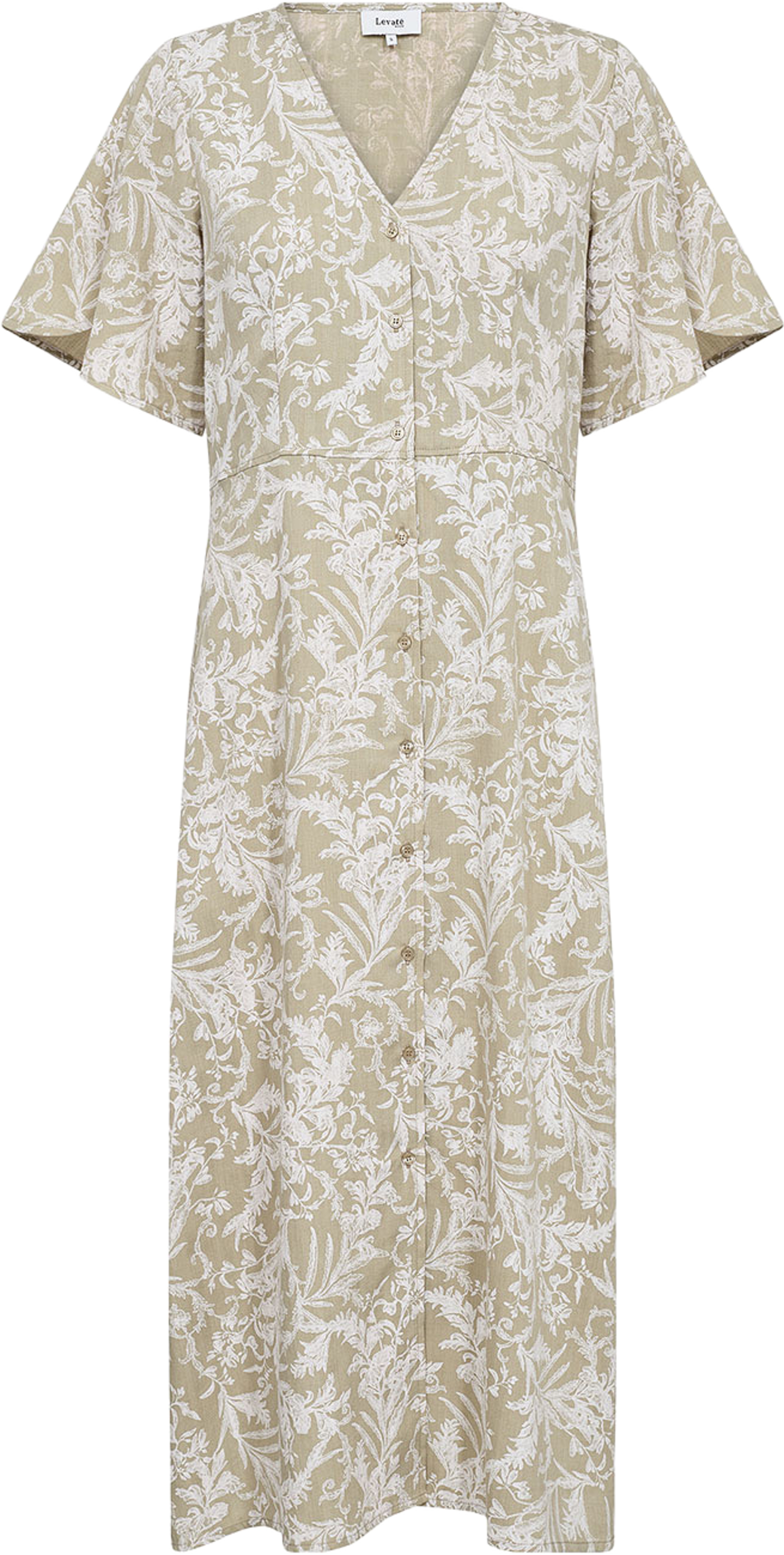 Runi 2 Dress, från Leveté Room, i färgen Grey Green Combi. Klicka för att öppna bilden i stort format