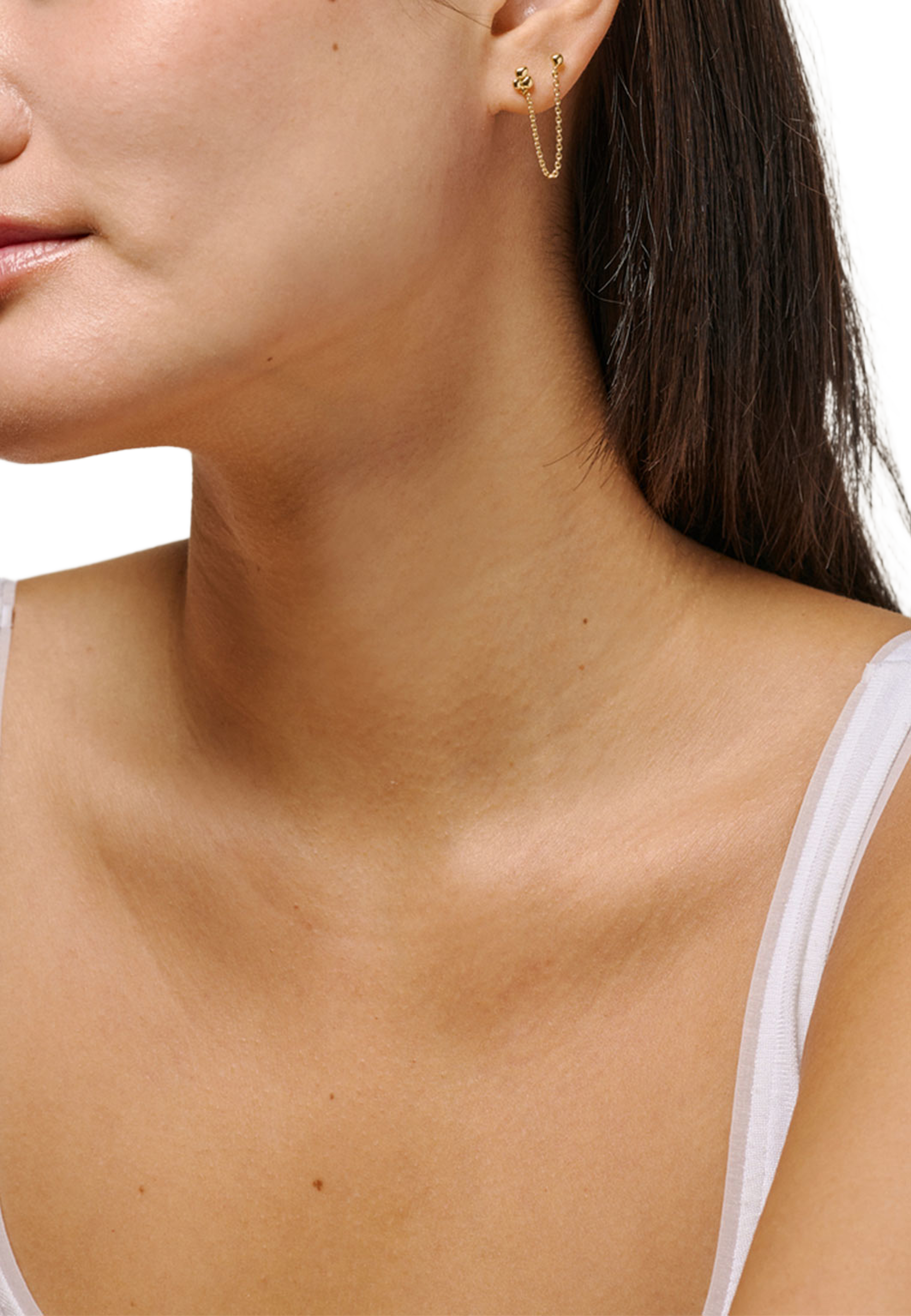 Earring, Nara Chain One Piece, från ENAMEL Copenhagen, i färgen 925s/Gp. Klicka för att öppna bilden i stort format