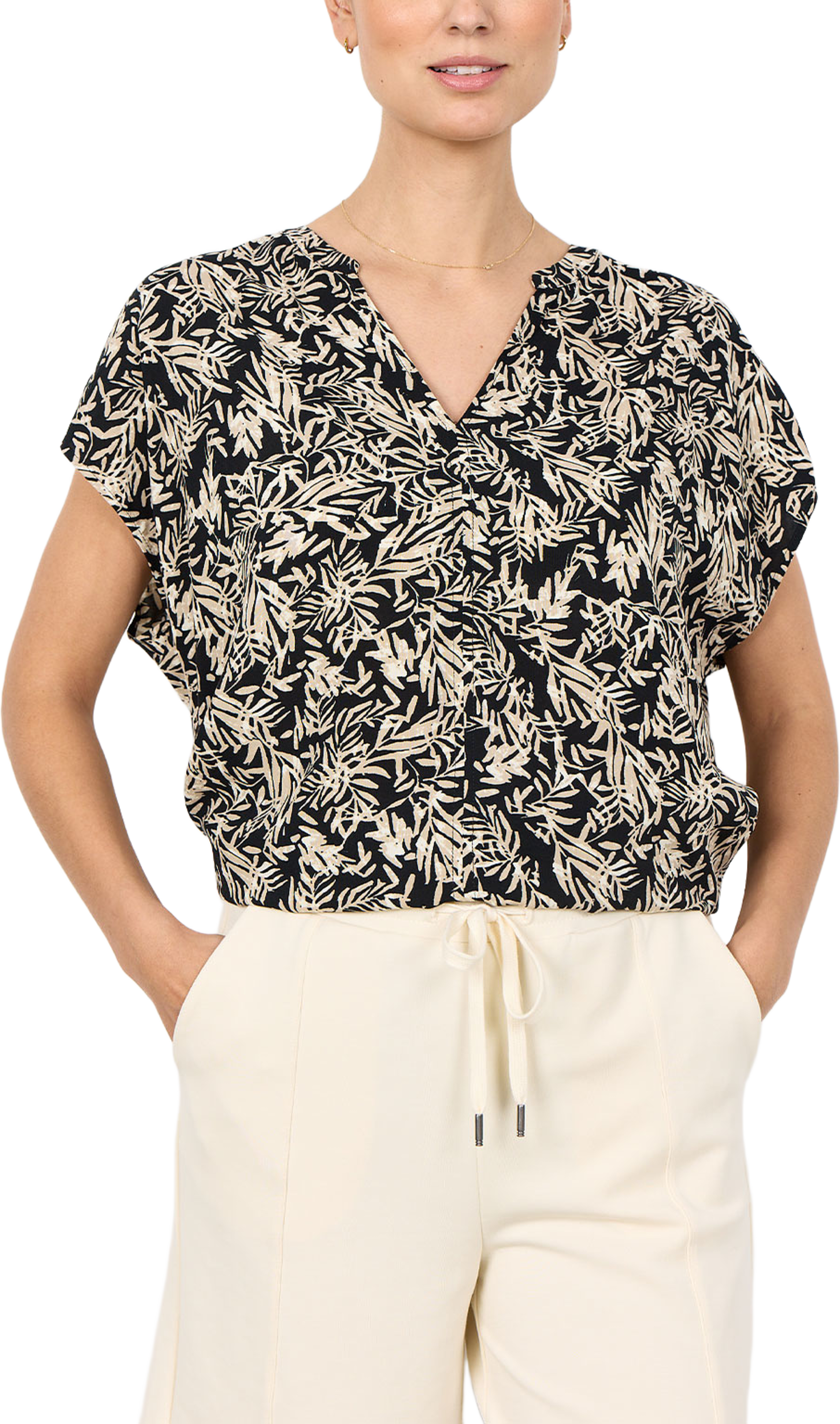 Faye 2 Blouse, från Soyaconcept, i färgen Black Combi. Klicka för att öppna bilden i stort format