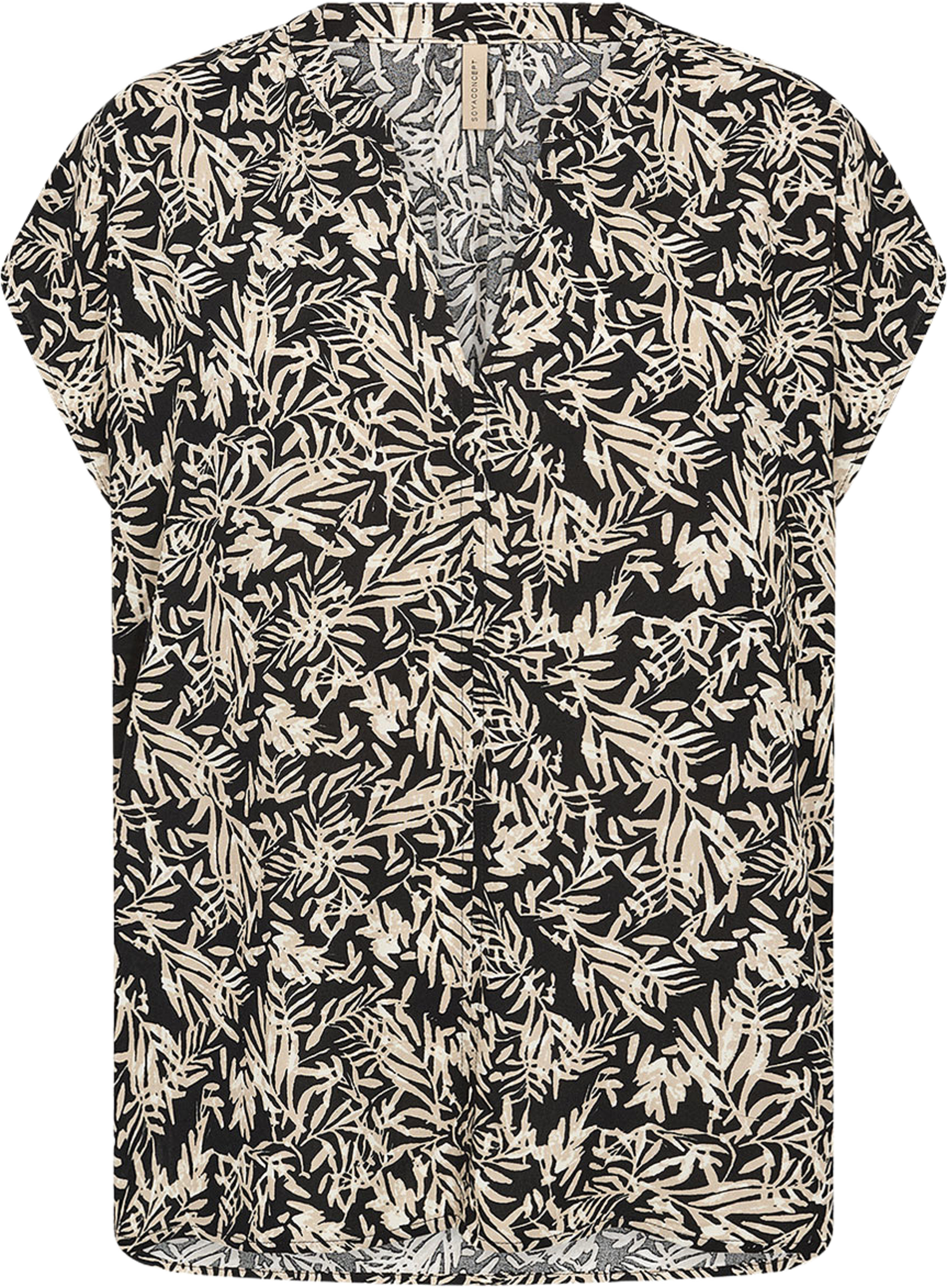 Faye 2 Blouse, från Soyaconcept, i färgen Black Combi. Klicka för att öppna bilden i stort format