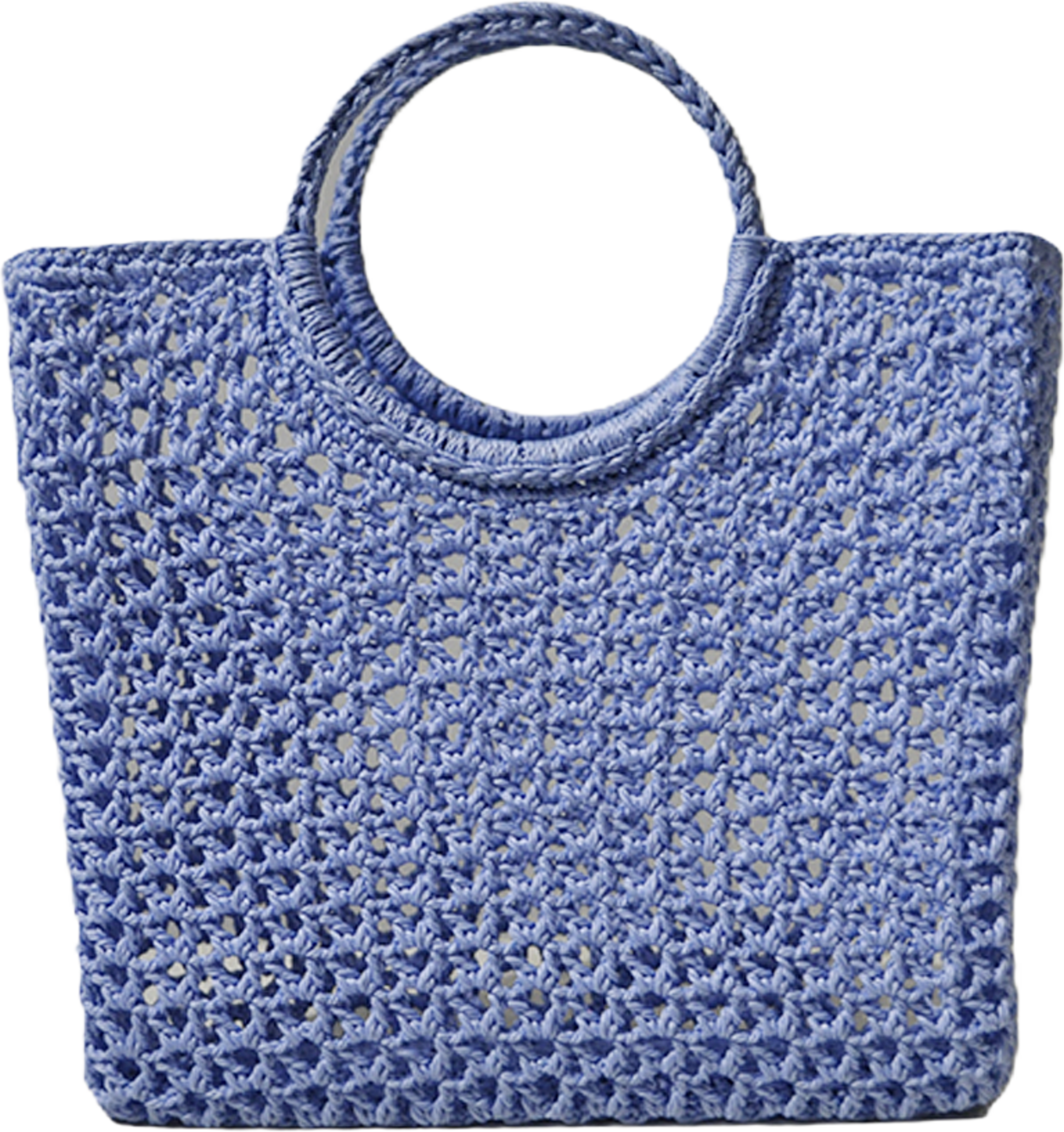 Round Handle Crochet Basket Light Blue, från Ceannis, i färgen Light Blue. Klicka för att öppna bilden i stort format