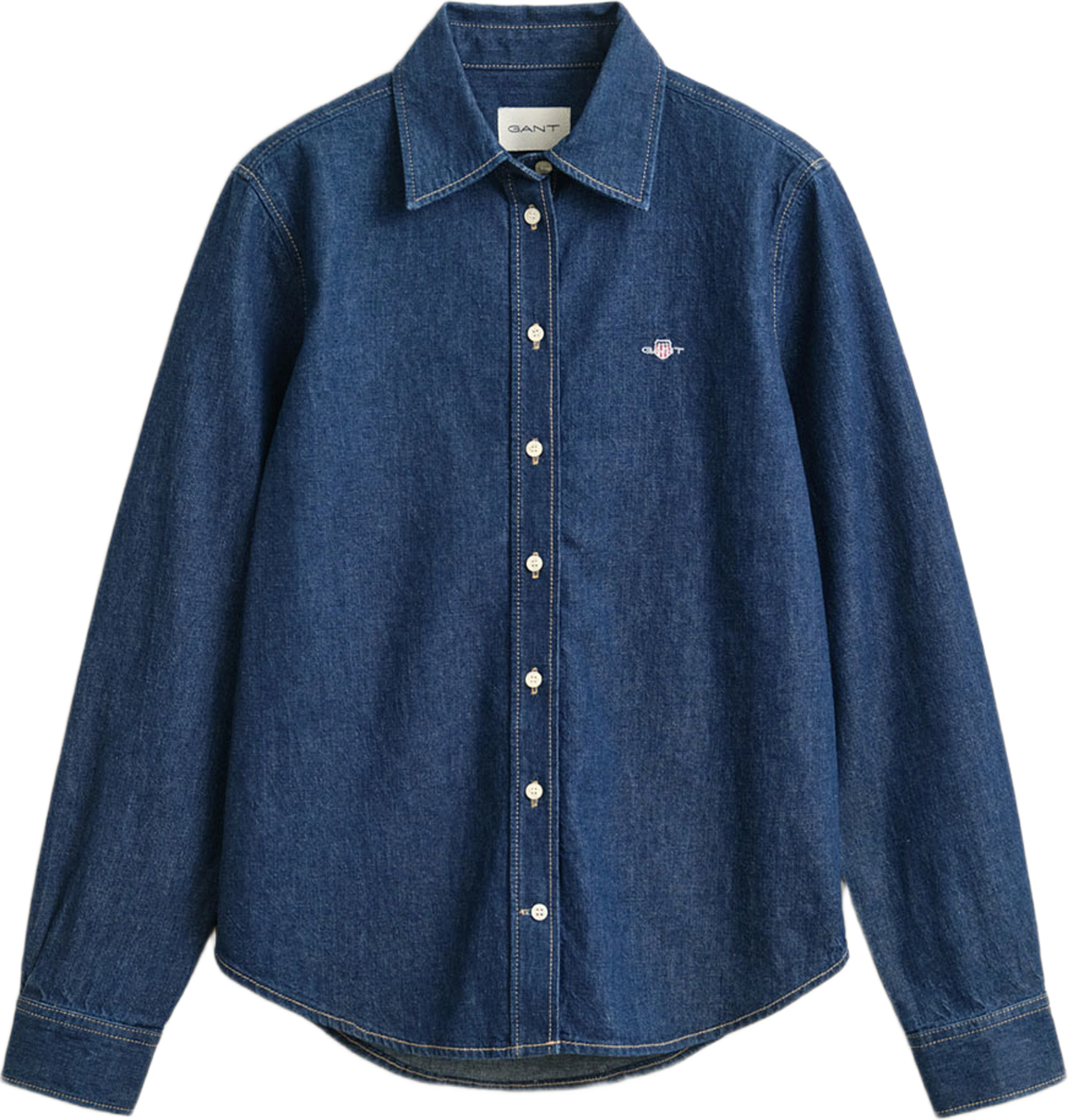 Reg Denim Shirt, från GANT, i färgen Dark Blue Raw. Klicka för att öppna bilden i stort format