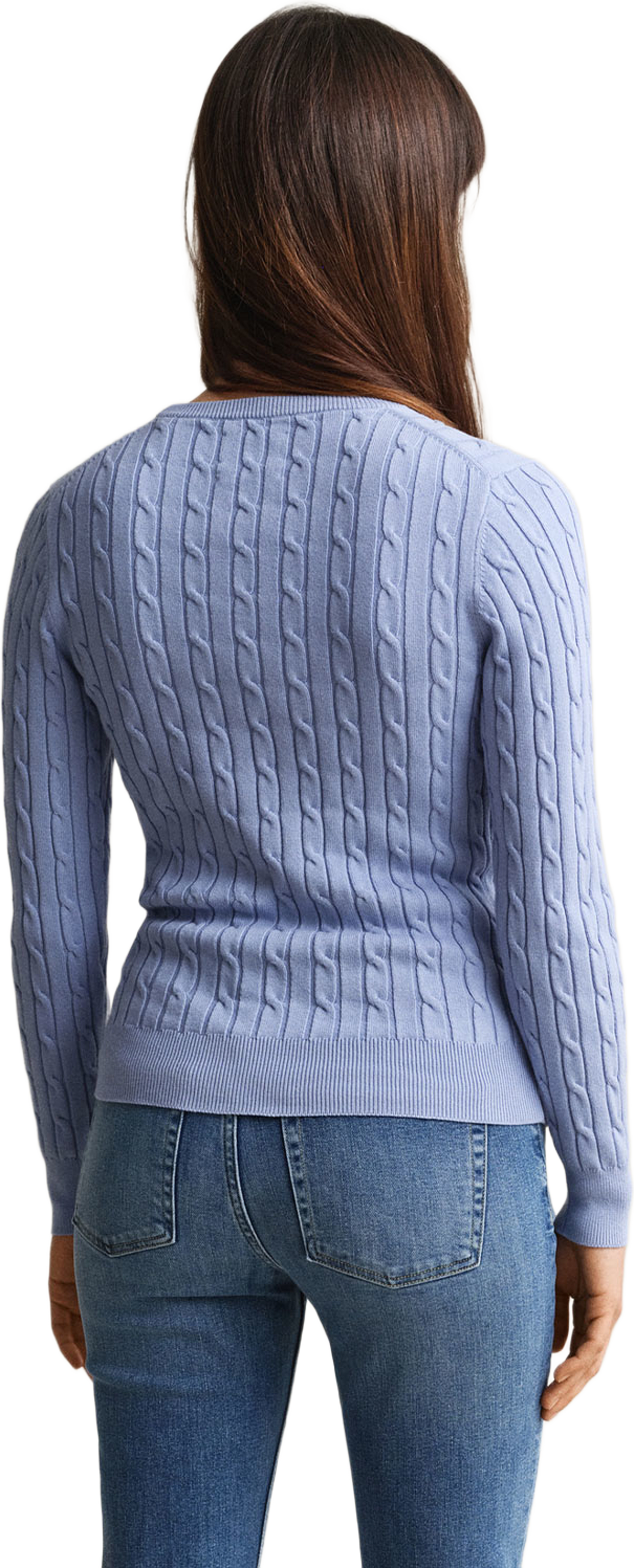 STRETCH COTTON CABLE C-NECK, från GANT, i färgen Misty Lavender. Klicka för att öppna bilden i stort format