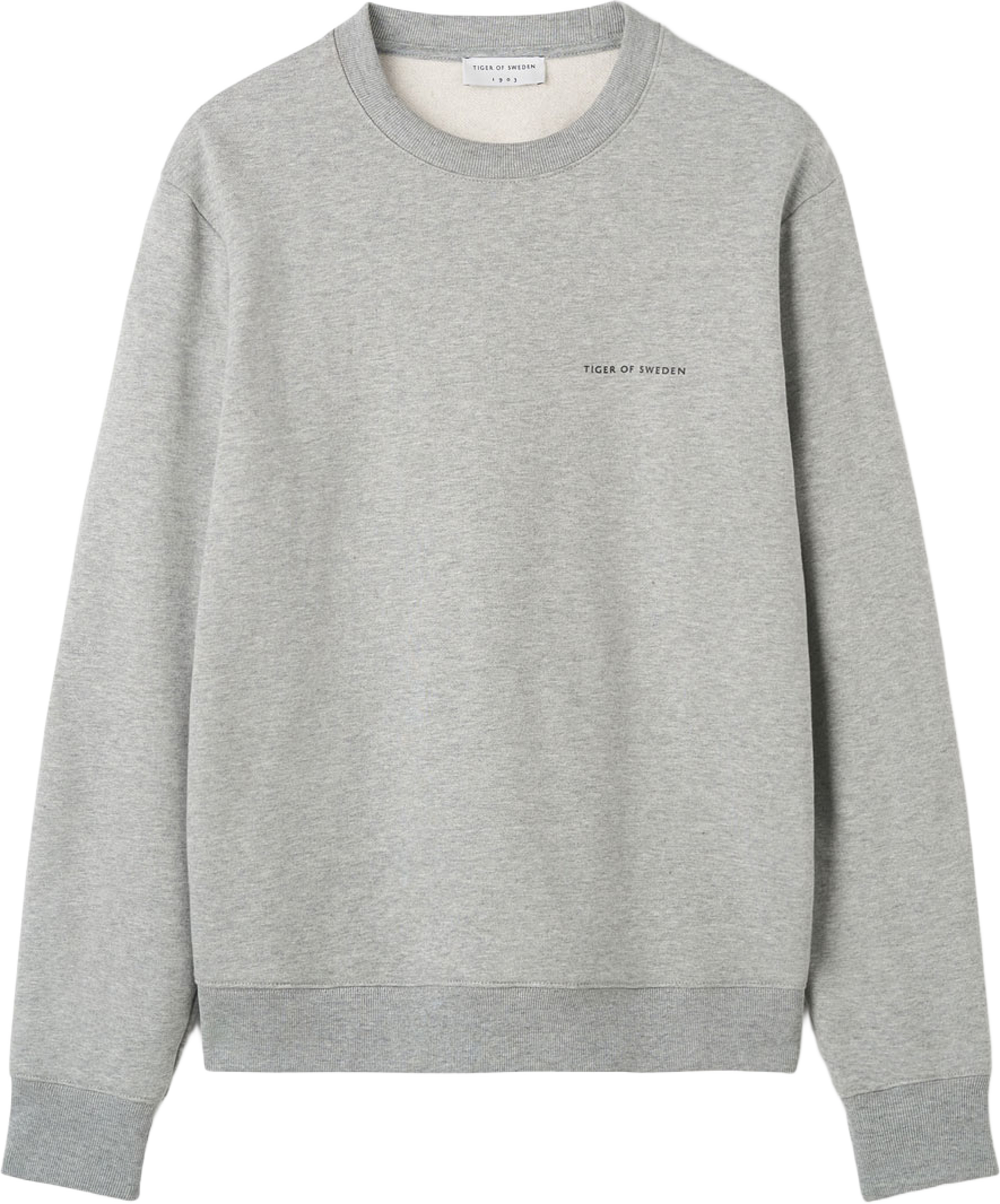 Emerson Jerseybomullströja, från Tiger of Sweden, i färgen Med Grey Mel. Klicka för att öppna bilden i stort format