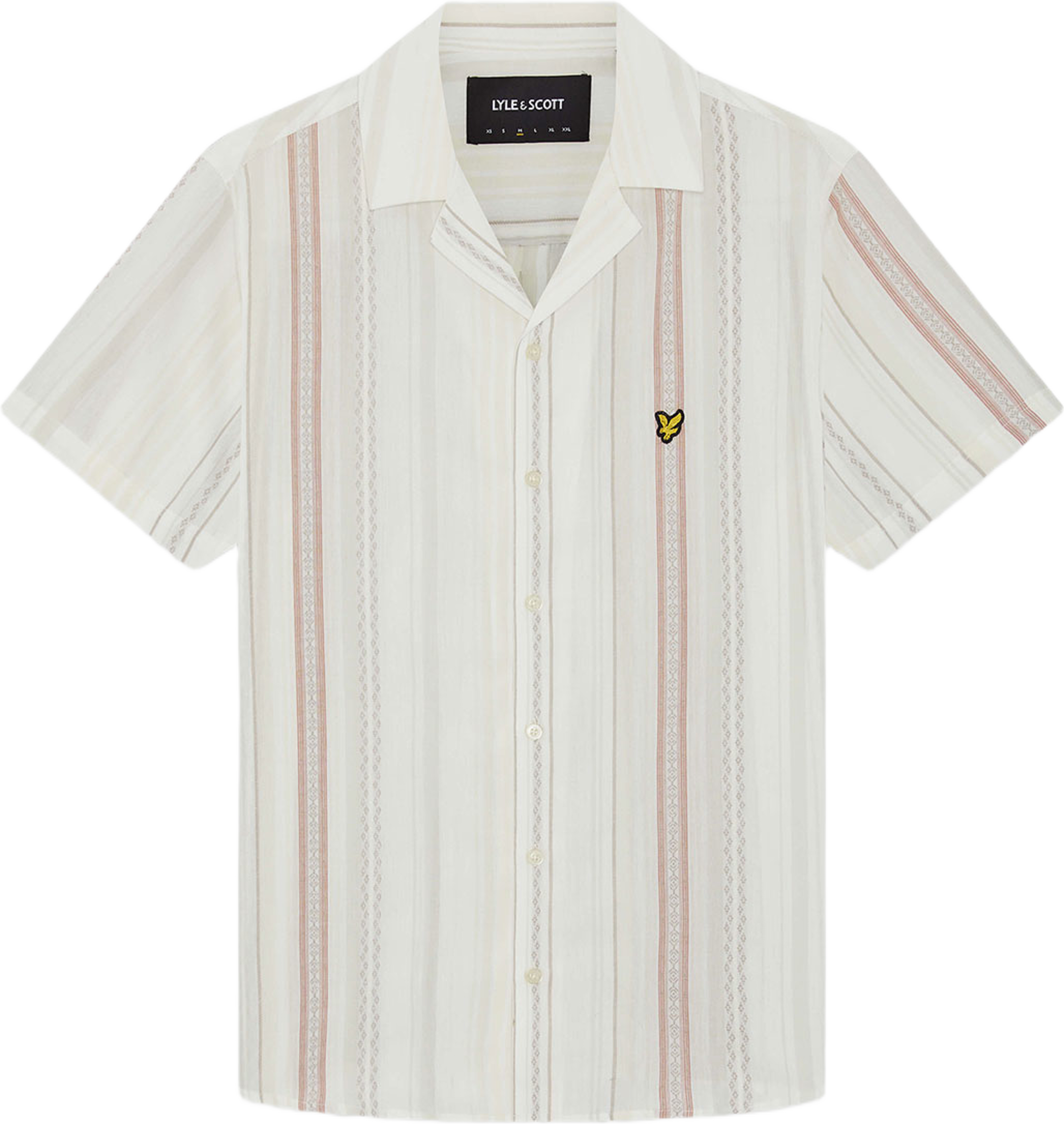 Zig Zag Stripe Shirt, från Lyle & Scott, i färgen Natural. Klicka för att öppna bilden i stort format