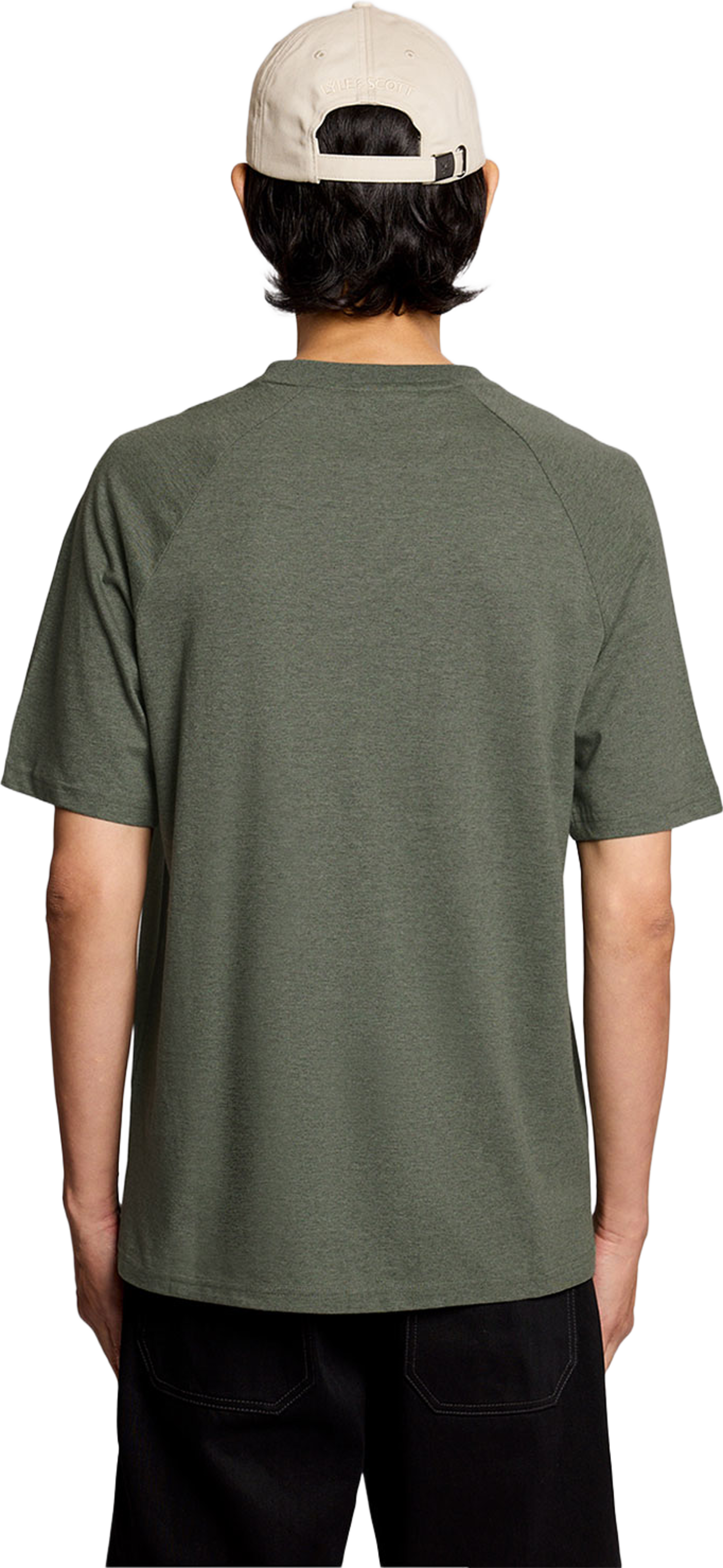 Tri Marl Raglan T-shirt, från Lyle & Scott, i färgen Khaki Tri Marl. Klicka för att öppna bilden i stort format