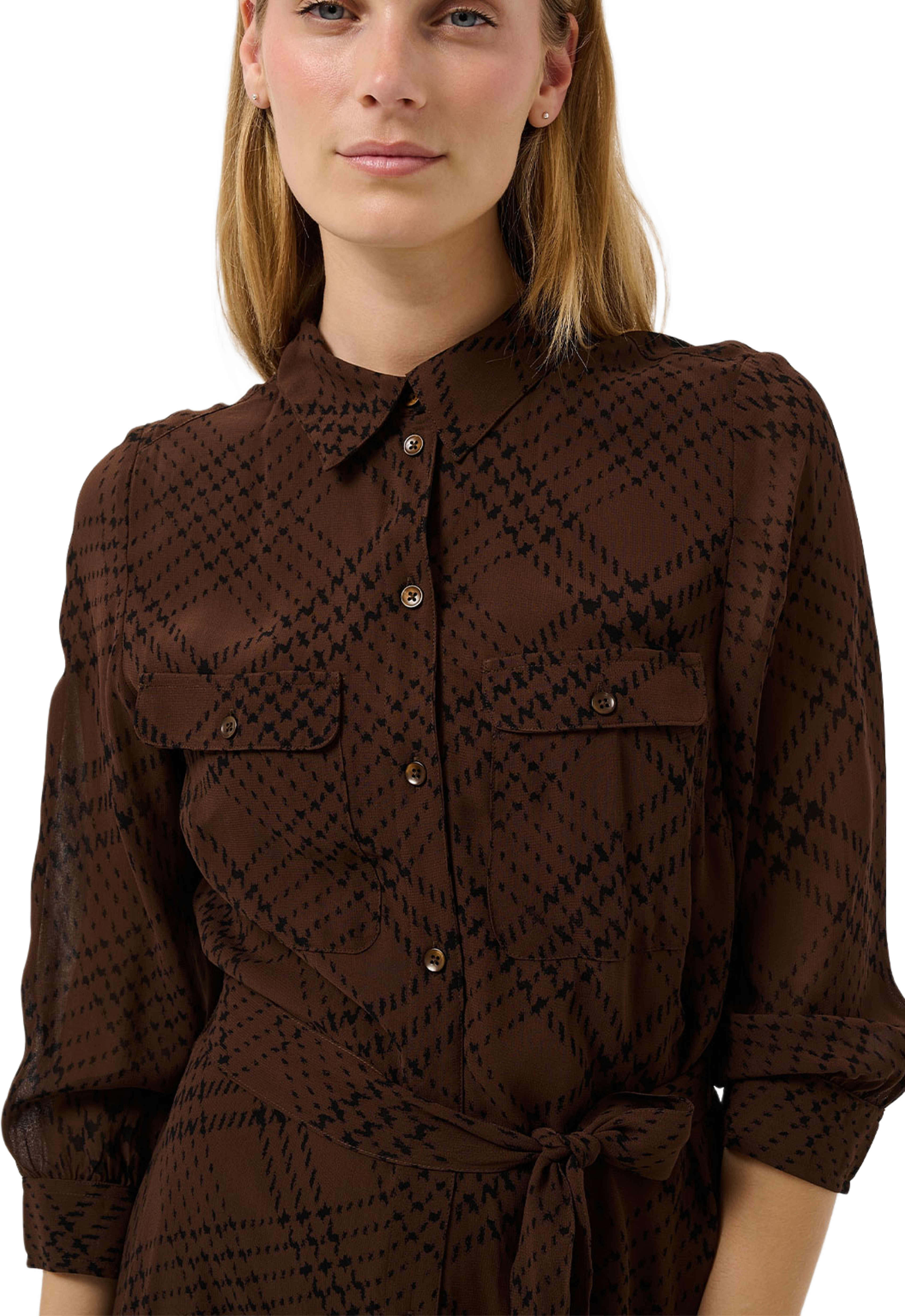 CathiePW Dress, från Part Two, i färgen Brown Check Print. Klicka för att öppna bilden i stort format