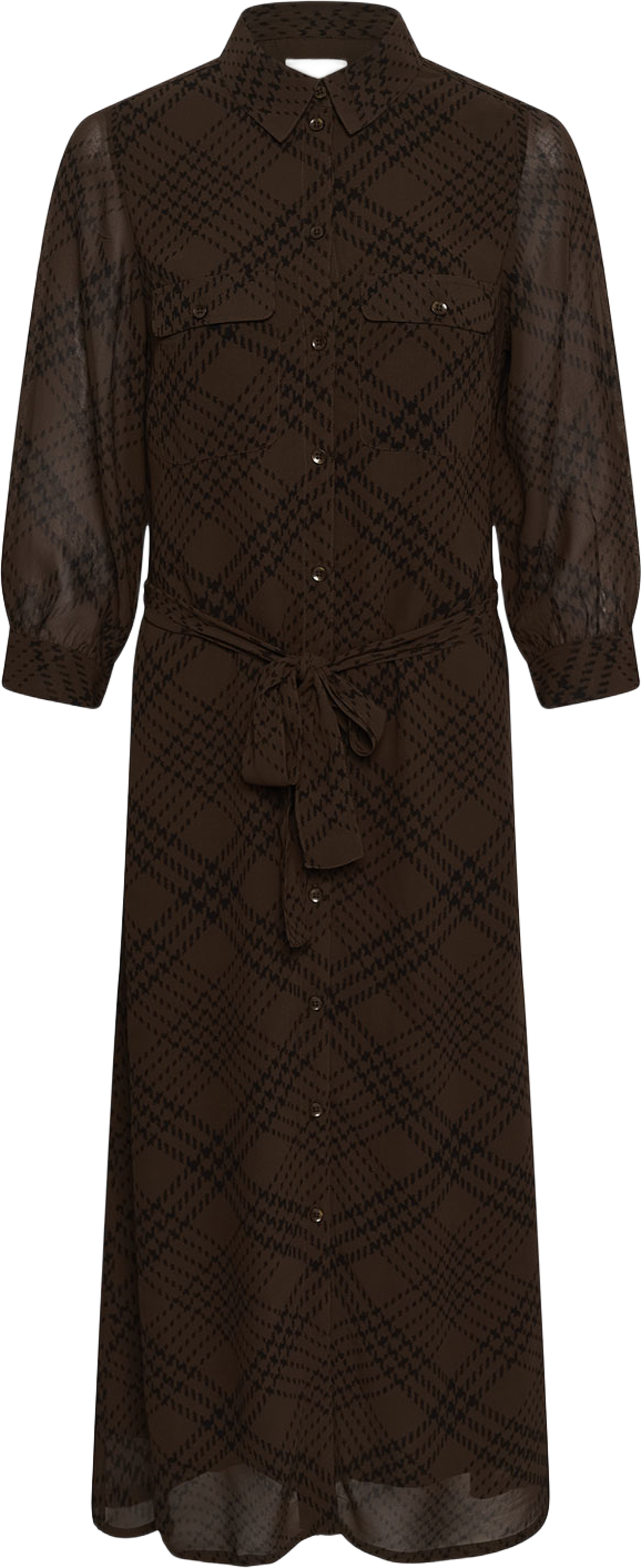 CathiePW Dress, från Part Two, i färgen Brown Check Print. Klicka för att öppna bilden i stort format
