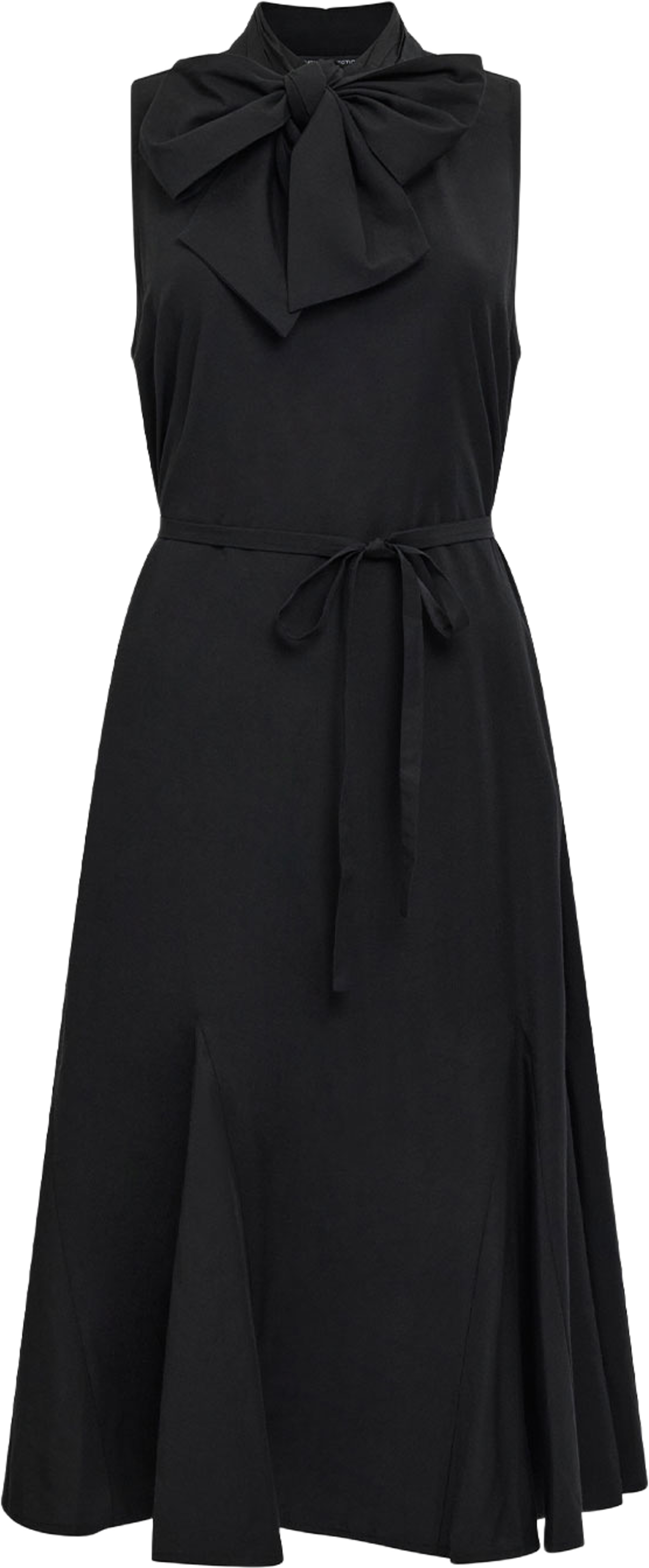 Era Poplin Godet Bow Midi Dress, från French Connection, i färgen Black. Klicka för att öppna bilden i stort format