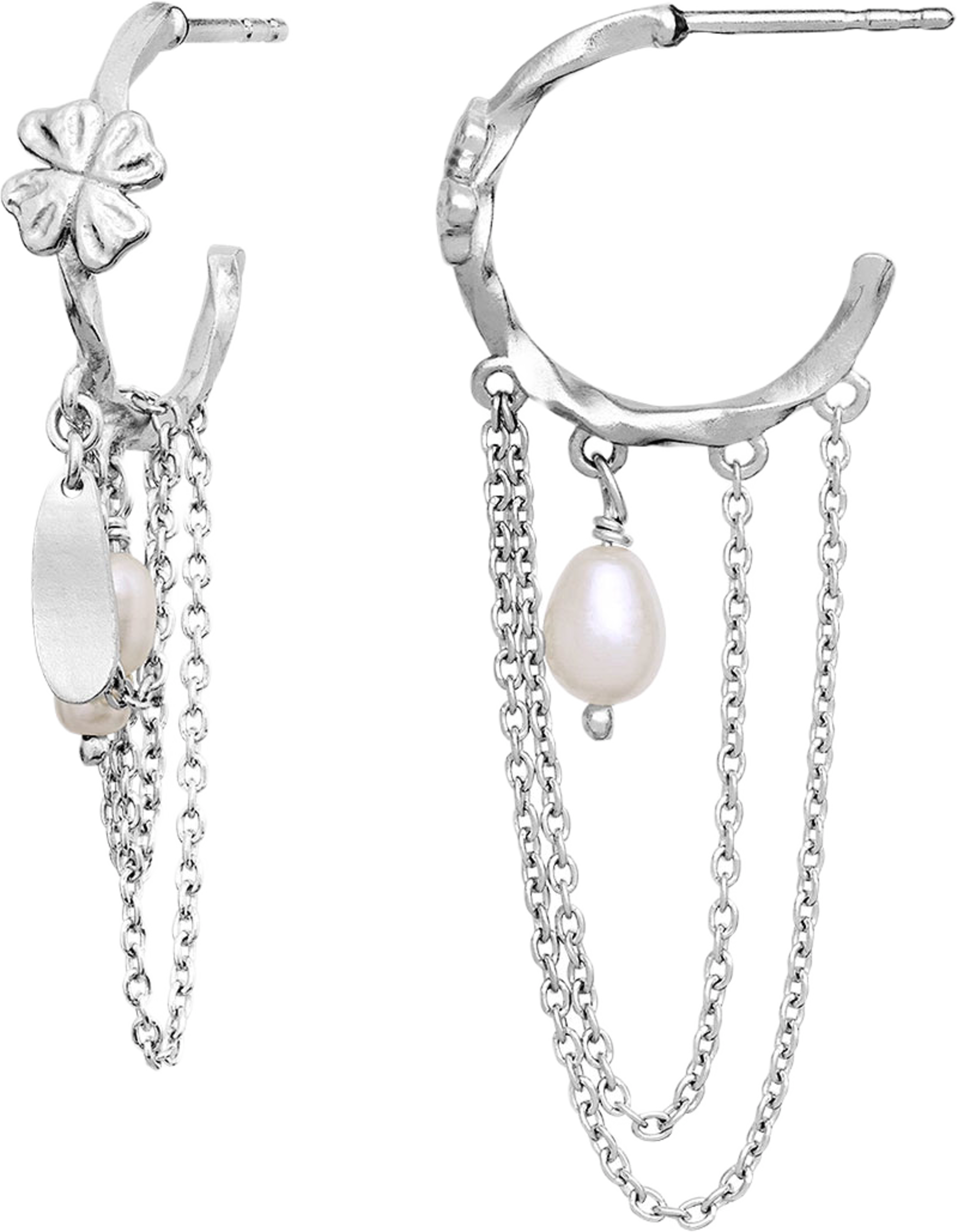 Inara Earrings, från Maanesten, i färgen Recycled Sterling Silver (925). Klicka för att öppna bilden i stort format