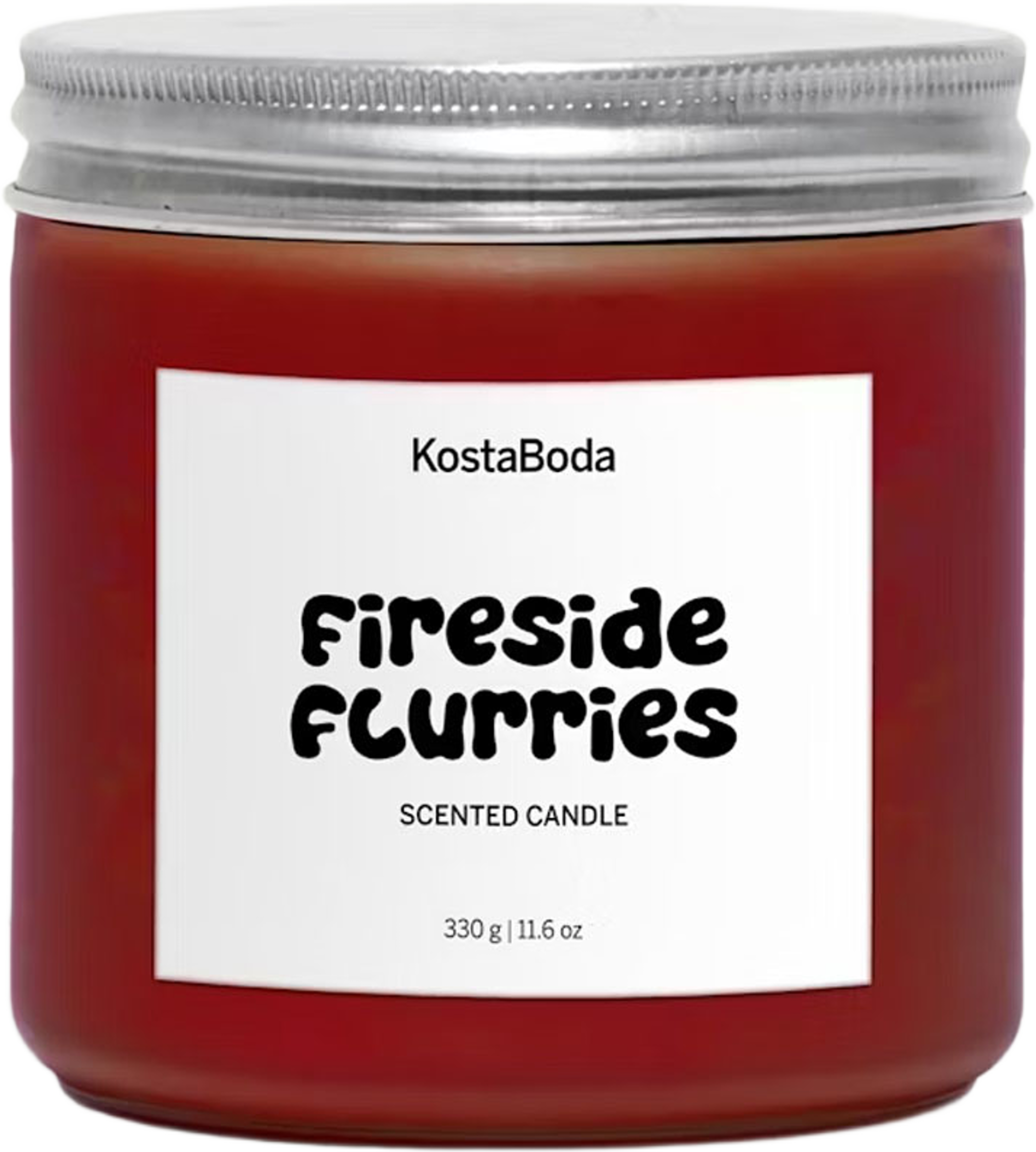 Mind doftljus 330gr Fireside flurries, från Kosta Boda, i färgen Röd. Klicka för att öppna bilden i stort format
