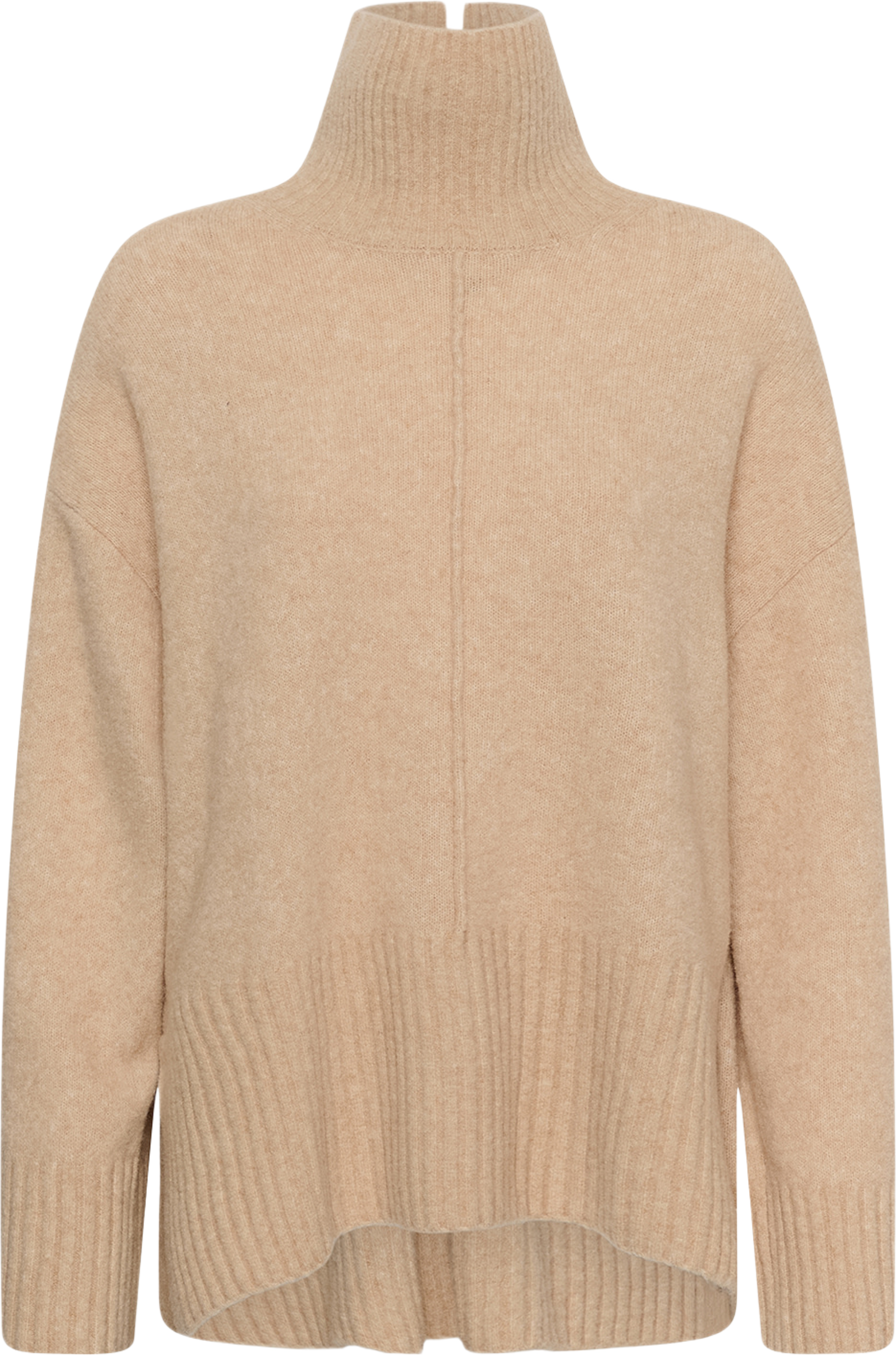 SLBean High Neck Pullover, från Soaked In Luxury, i färgen Wood Ash Melange. Klicka för att öppna bilden i stort format