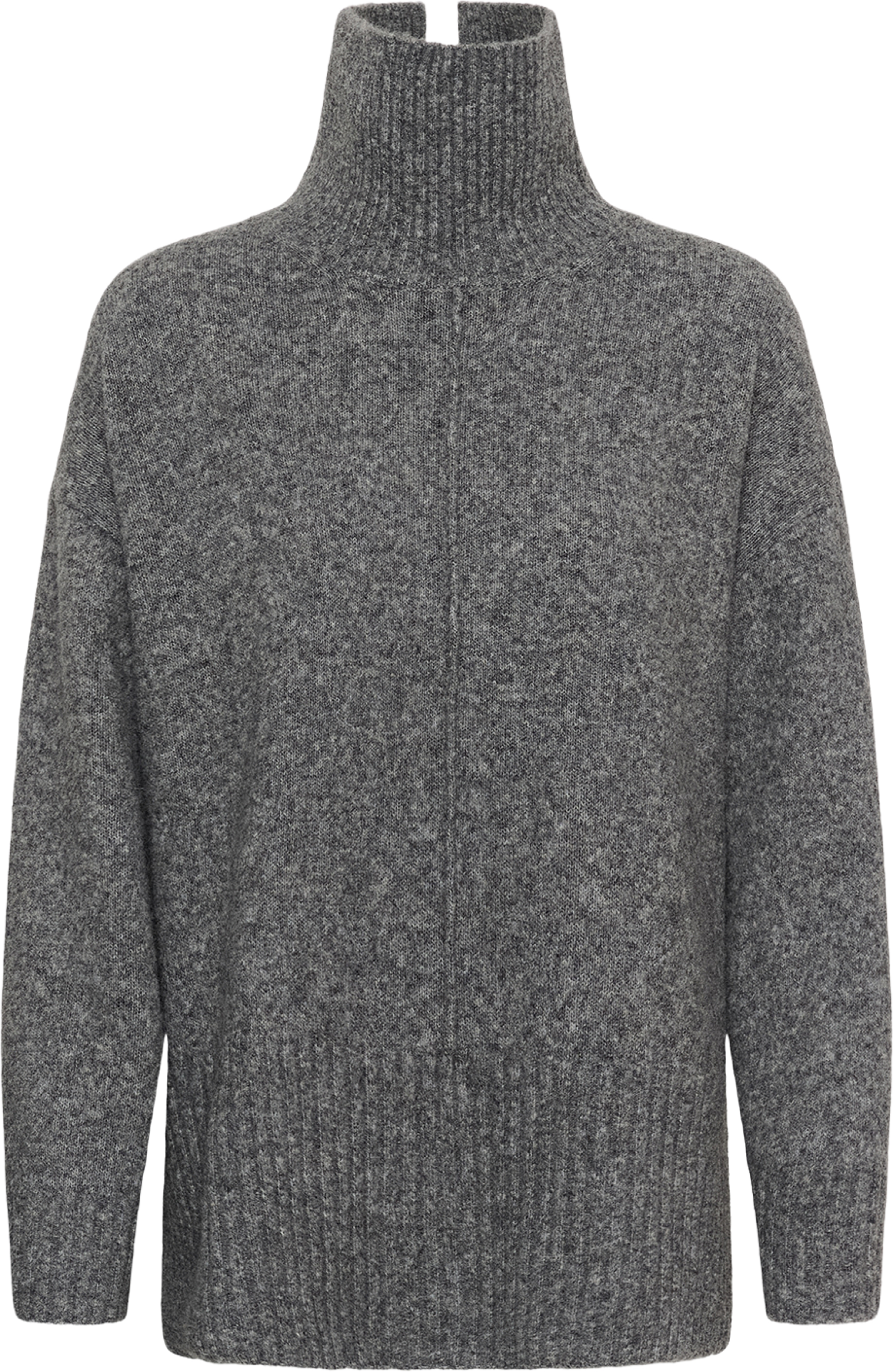 SLBean High Neck Pullover, från Soaked In Luxury, i färgen Grey Melange. Klicka för att öppna bilden i stort format