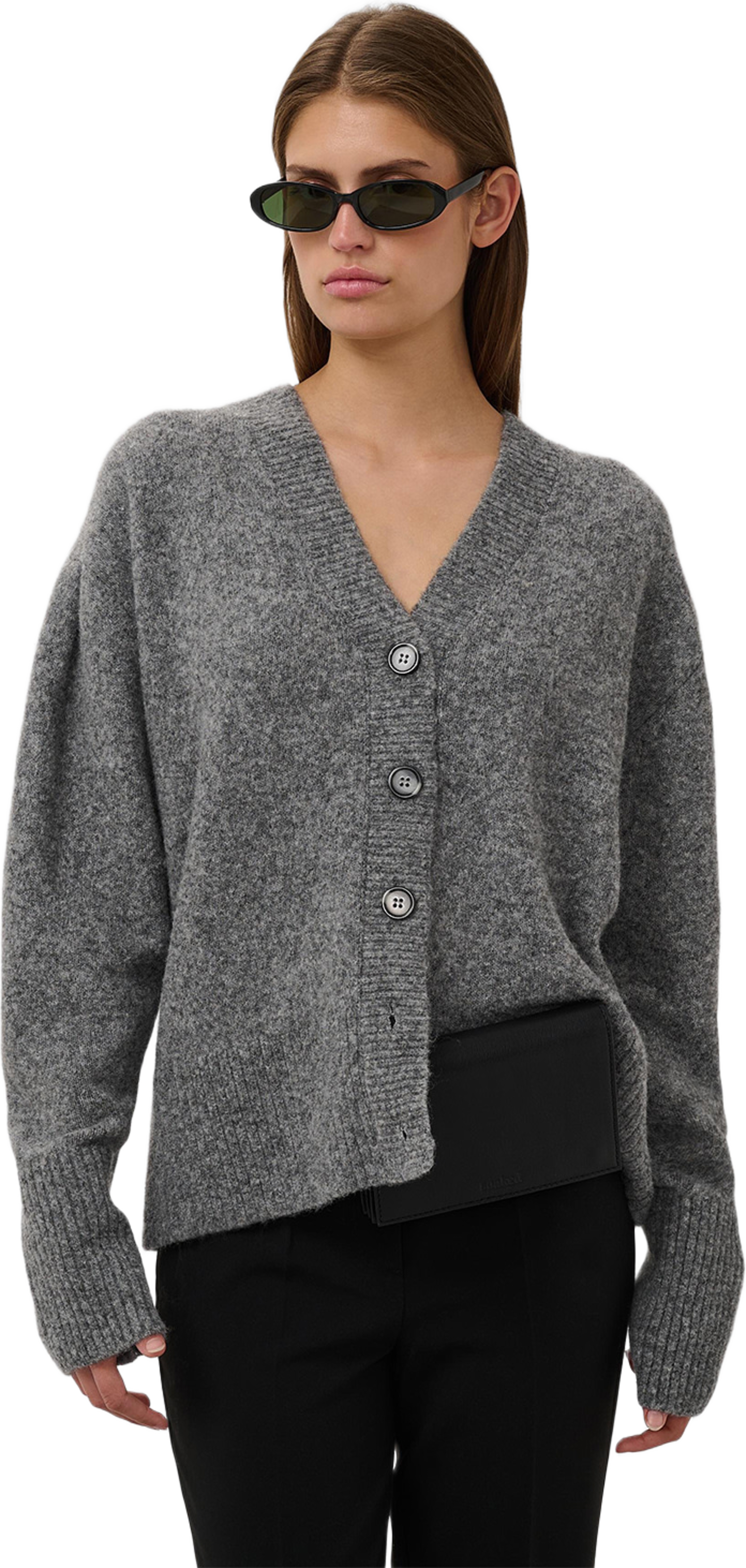 SLBean Cardigan, från Soaked In Luxury, i färgen Grey Melange. Klicka för att öppna bilden i stort format