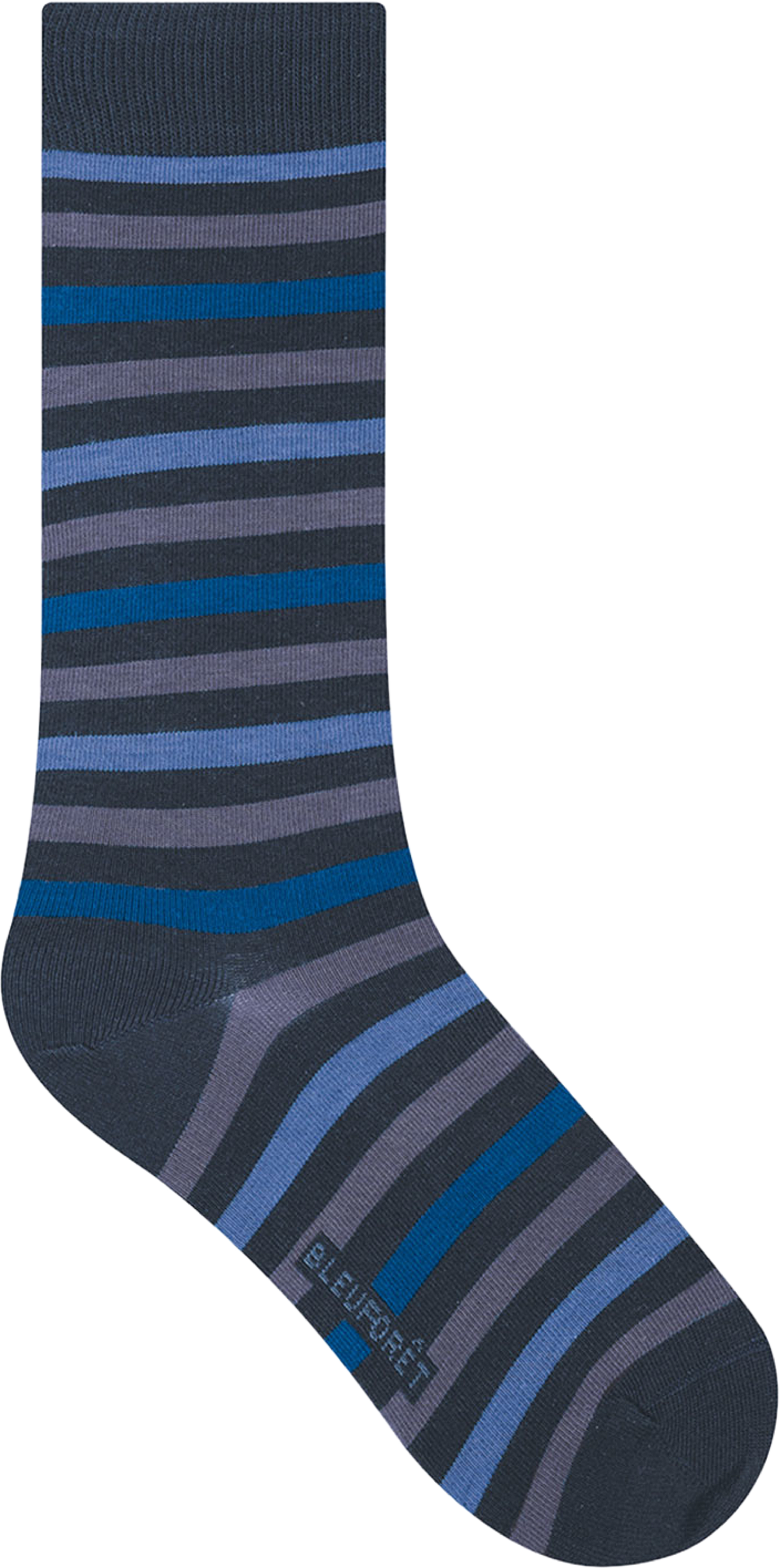 Socka, ränder, från BleuForêt, i färgen Marine/Bleu. Klicka för att öppna bilden i stort format