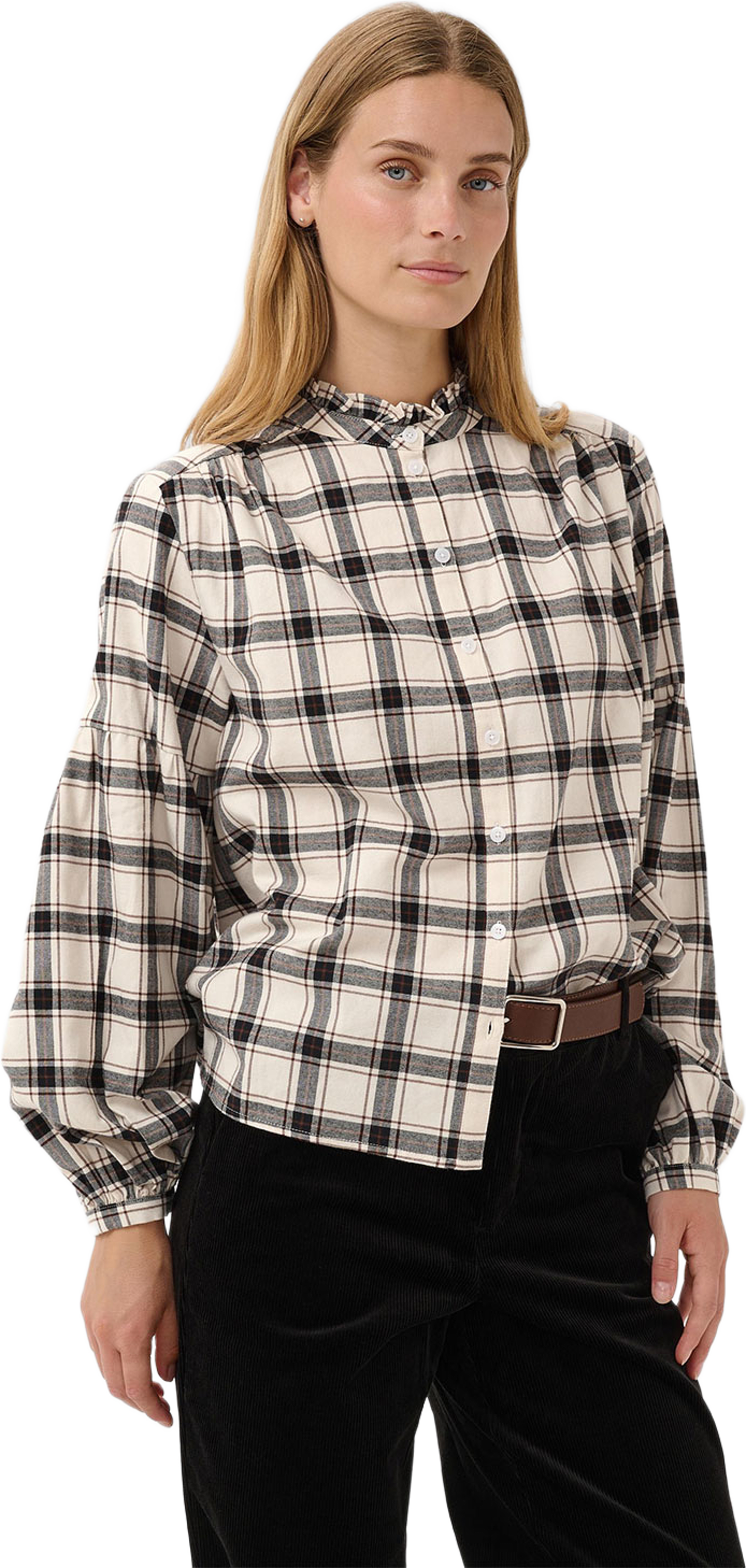 SamillaPW Shirt, från Part Two, i färgen Dark Navy/Mole Check. Klicka för att öppna bilden i stort format