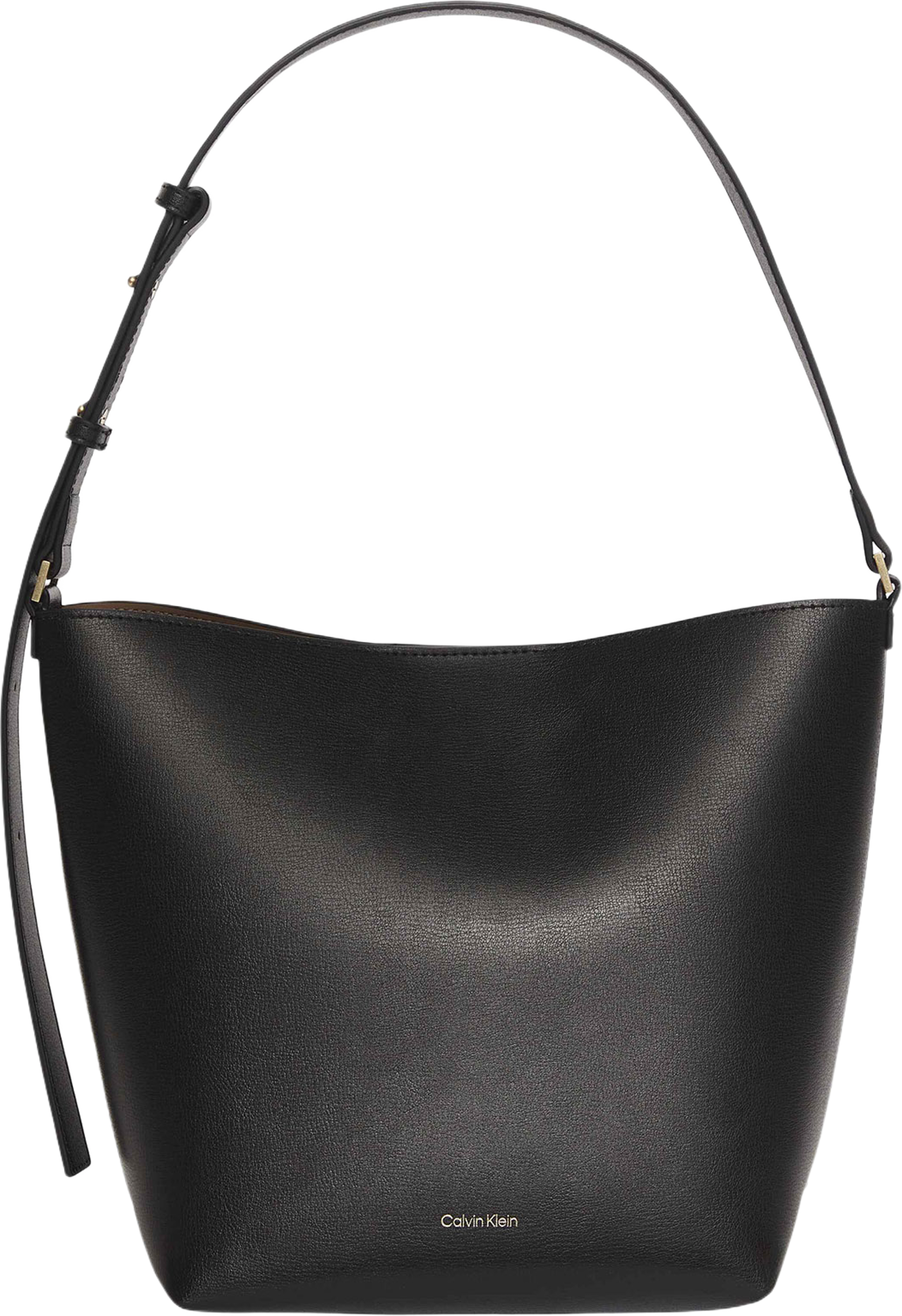 Foil Logo Medium Bucket Bag, från Calvin Klein, i färgen Black/Toasted Coconut. Klicka för att öppna bilden i stort format