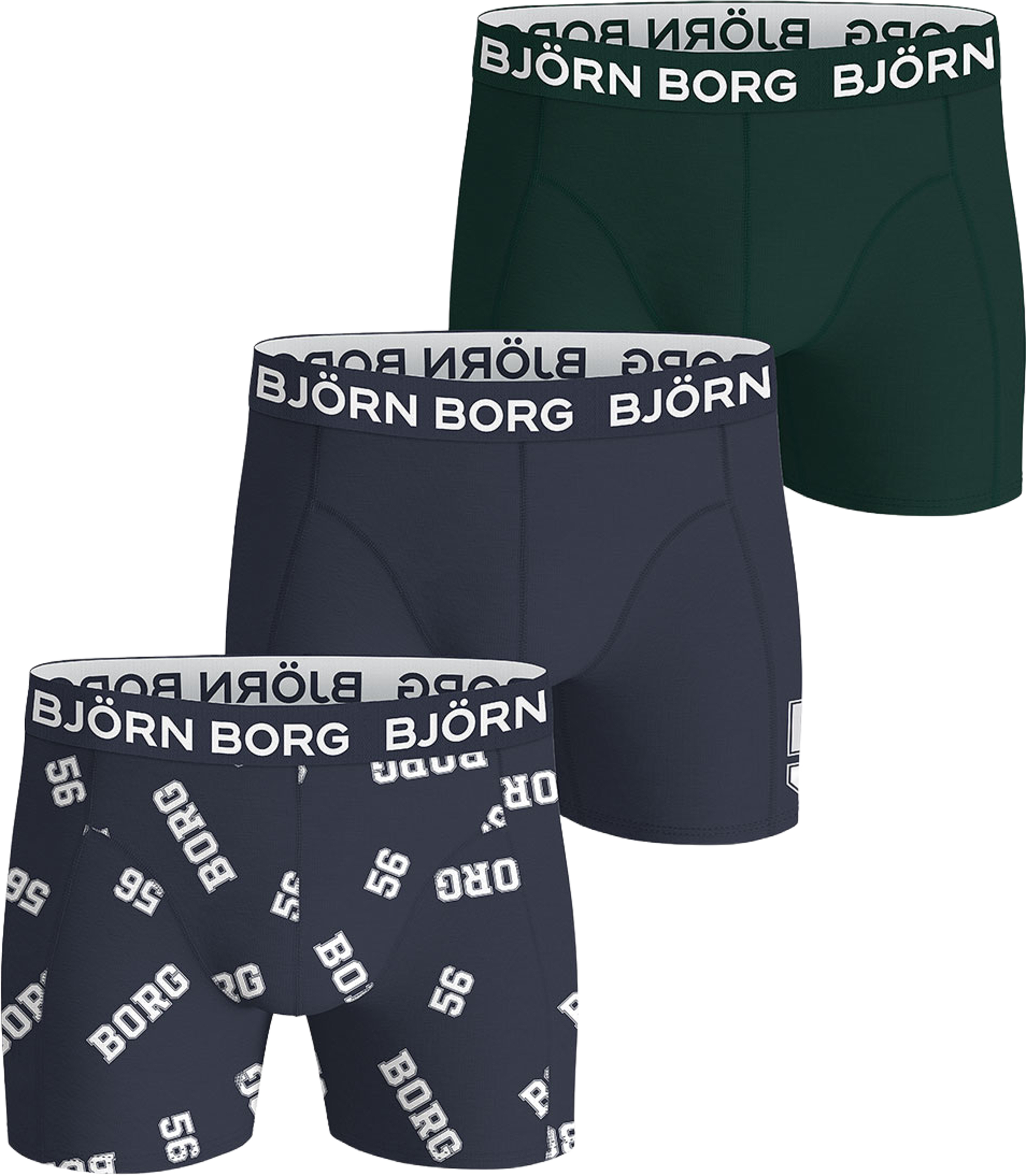 Cotton Stretch 56 Boxer 3-Pack, från Björn Borg, i färgen Multipack 1. Klicka för att öppna bilden i stort format