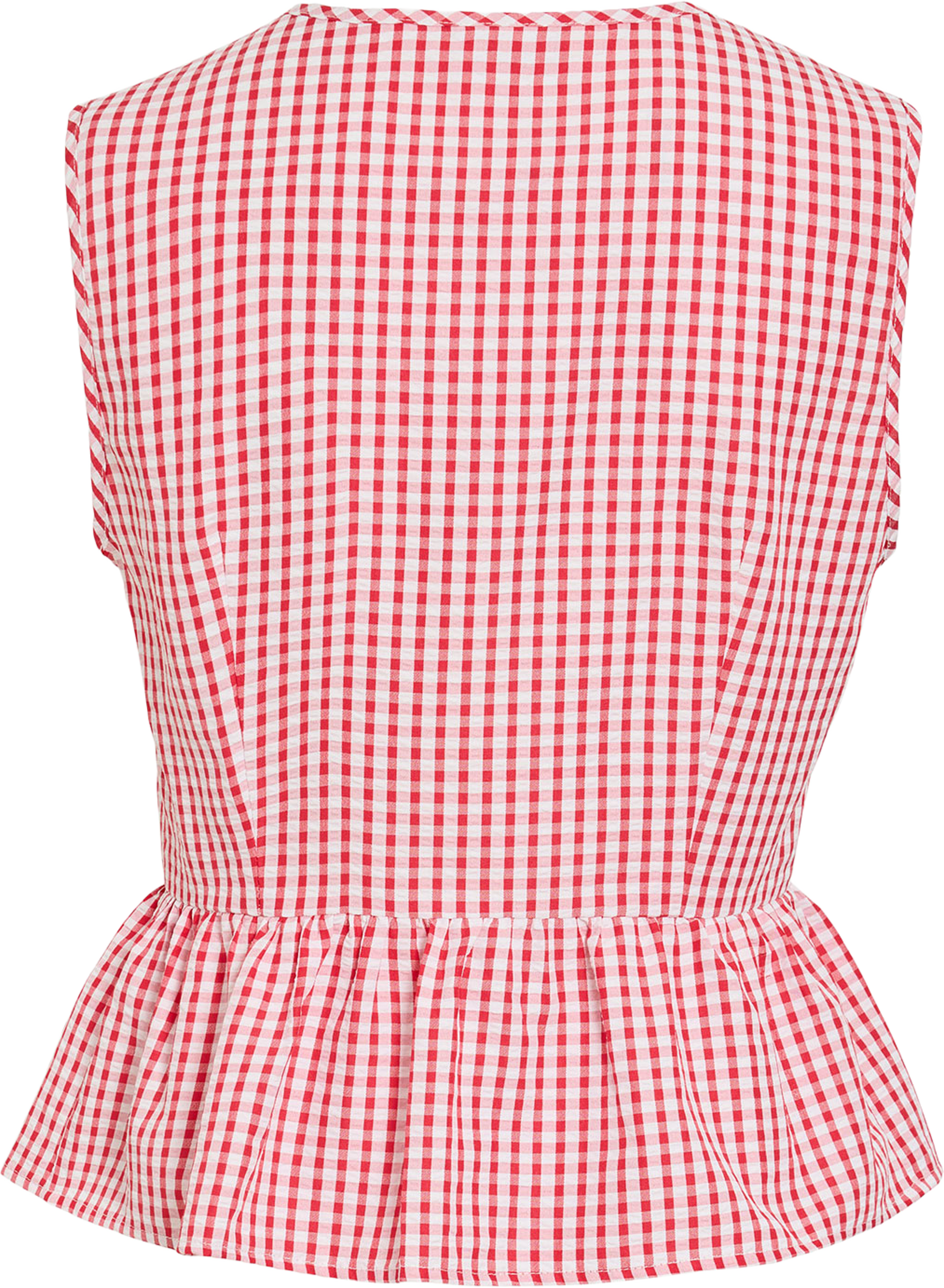 Viterni Tie Top, från Vila, i färgen Snow White Red Checks. Klicka för att öppna bilden i stort format