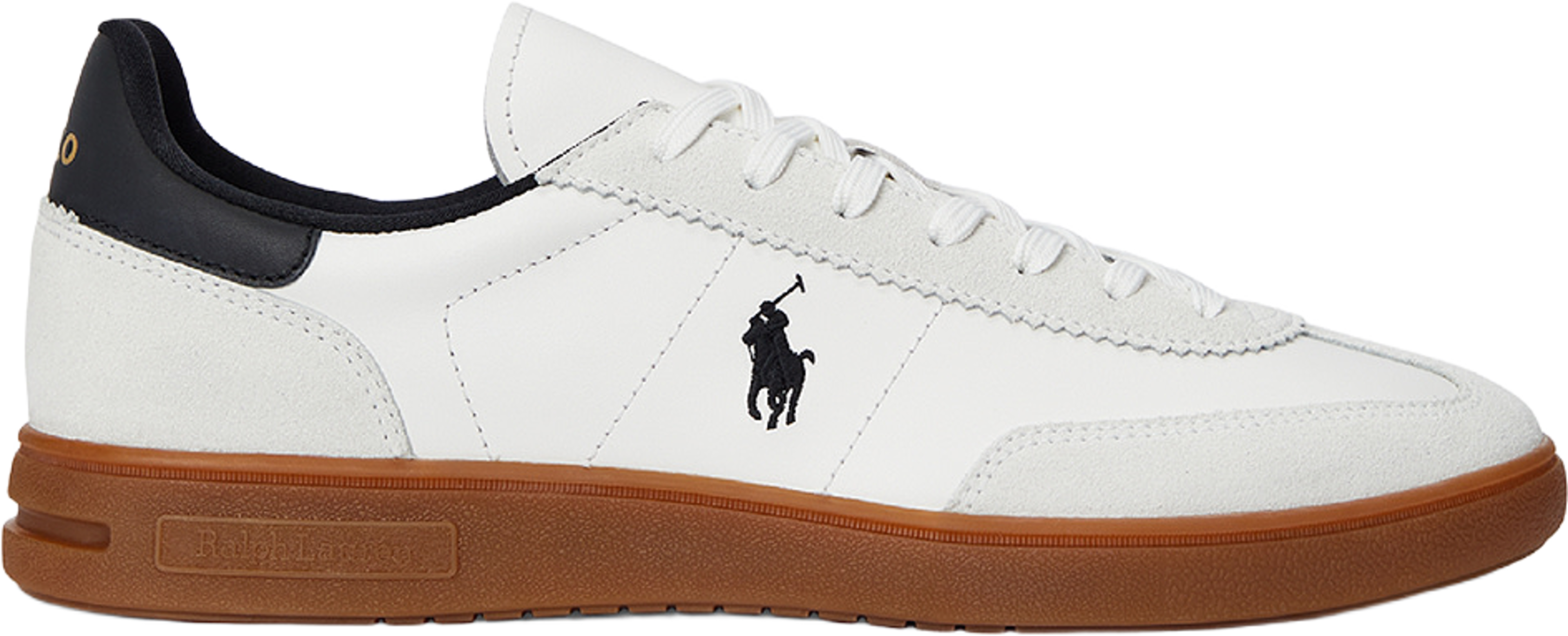 Bedford Leather-Suede Sneaker, från Ralph Lauren, i färgen White/Black. Klicka för att öppna bilden i stort format