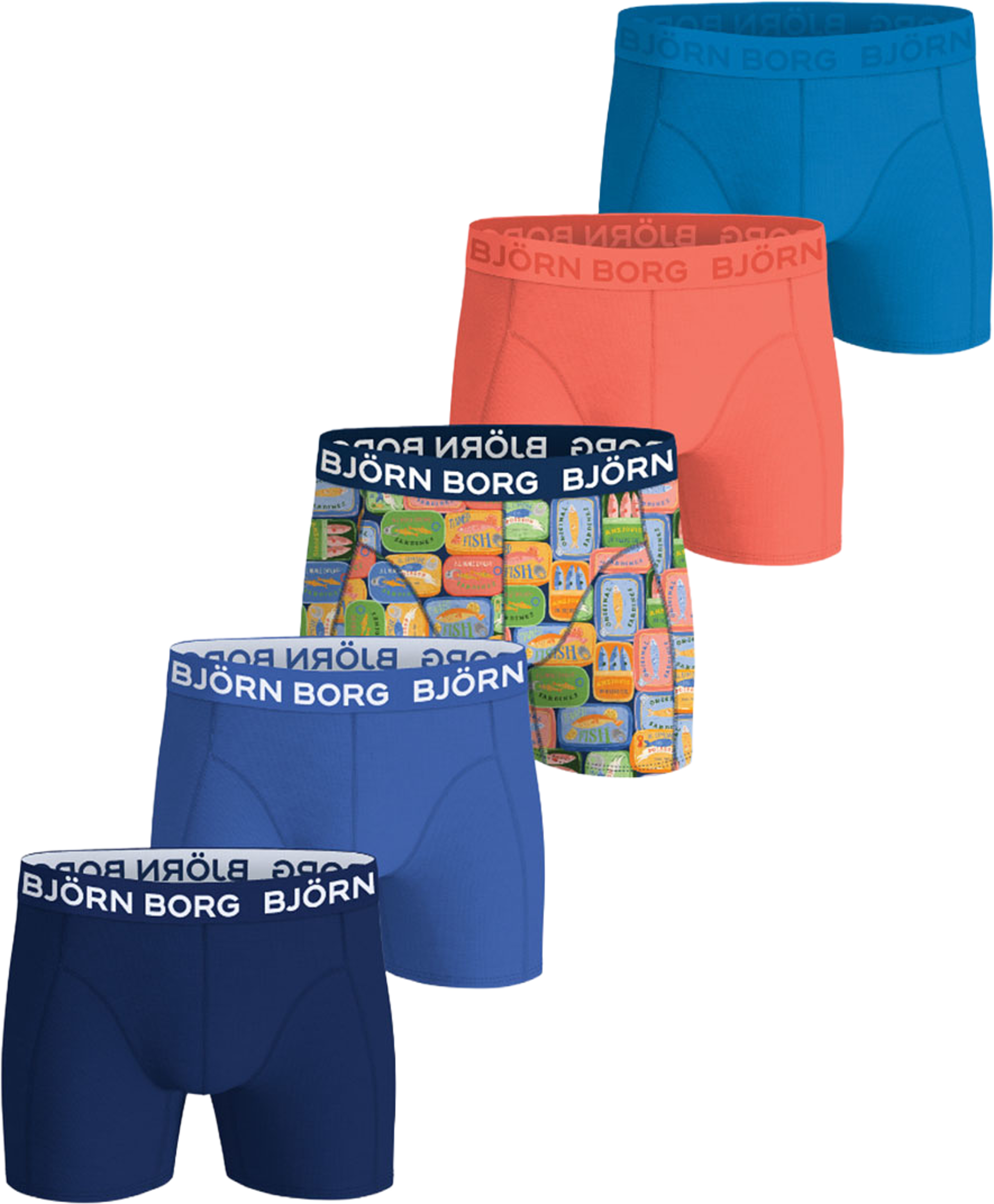 Cotton Stretch Boxer 5p, från Björn Borg, i färgen Multipack 3. Klicka för att öppna bilden i stort format