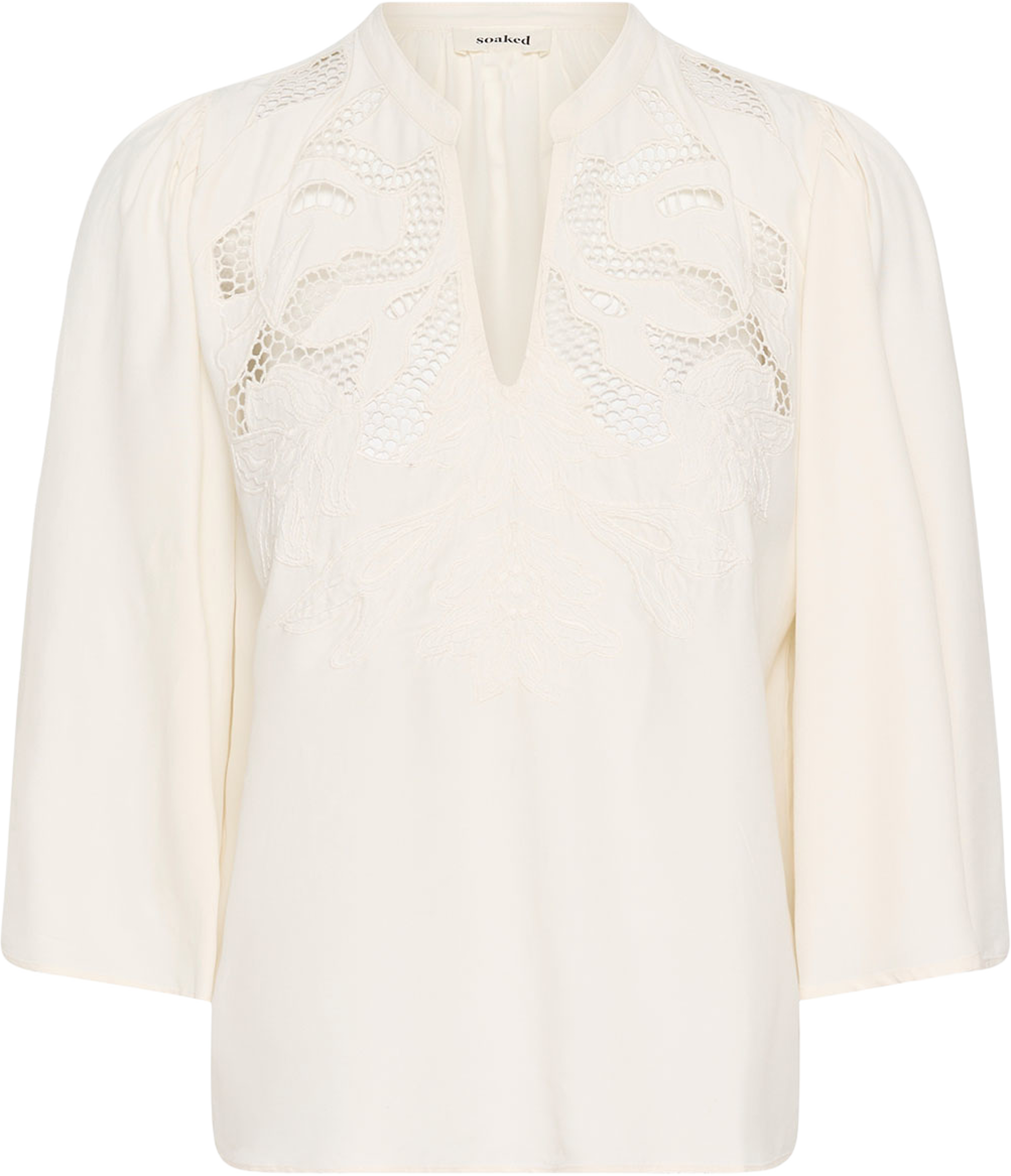 SLLantana Embroidery Blouse SS, från Soaked In Luxury, i färgen Whisper White. Klicka för att öppna bilden i stort format