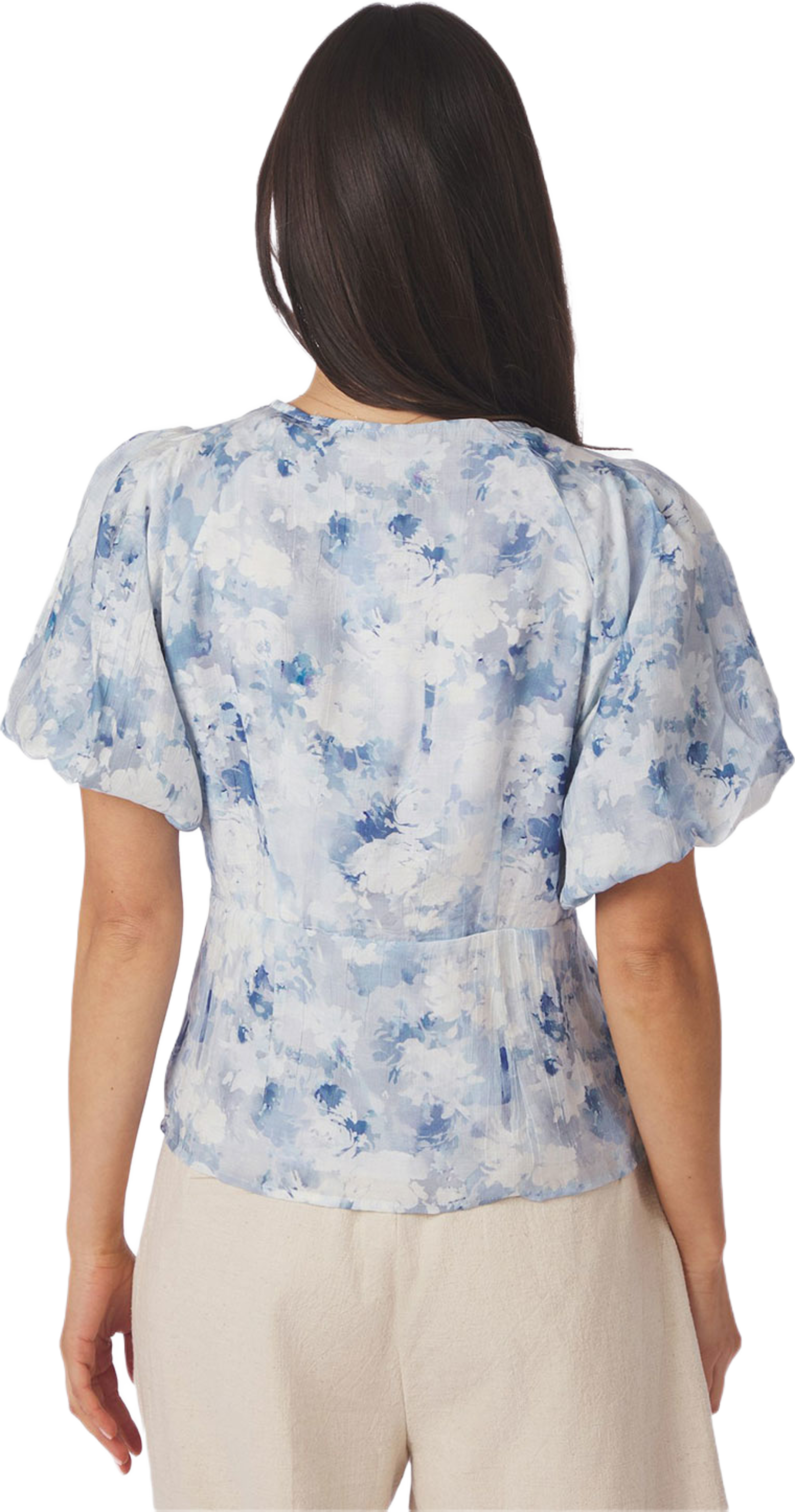 Irina Floral Fusion Blouse, från Neo Noir, i färgen Blue. Klicka för att öppna bilden i stort format