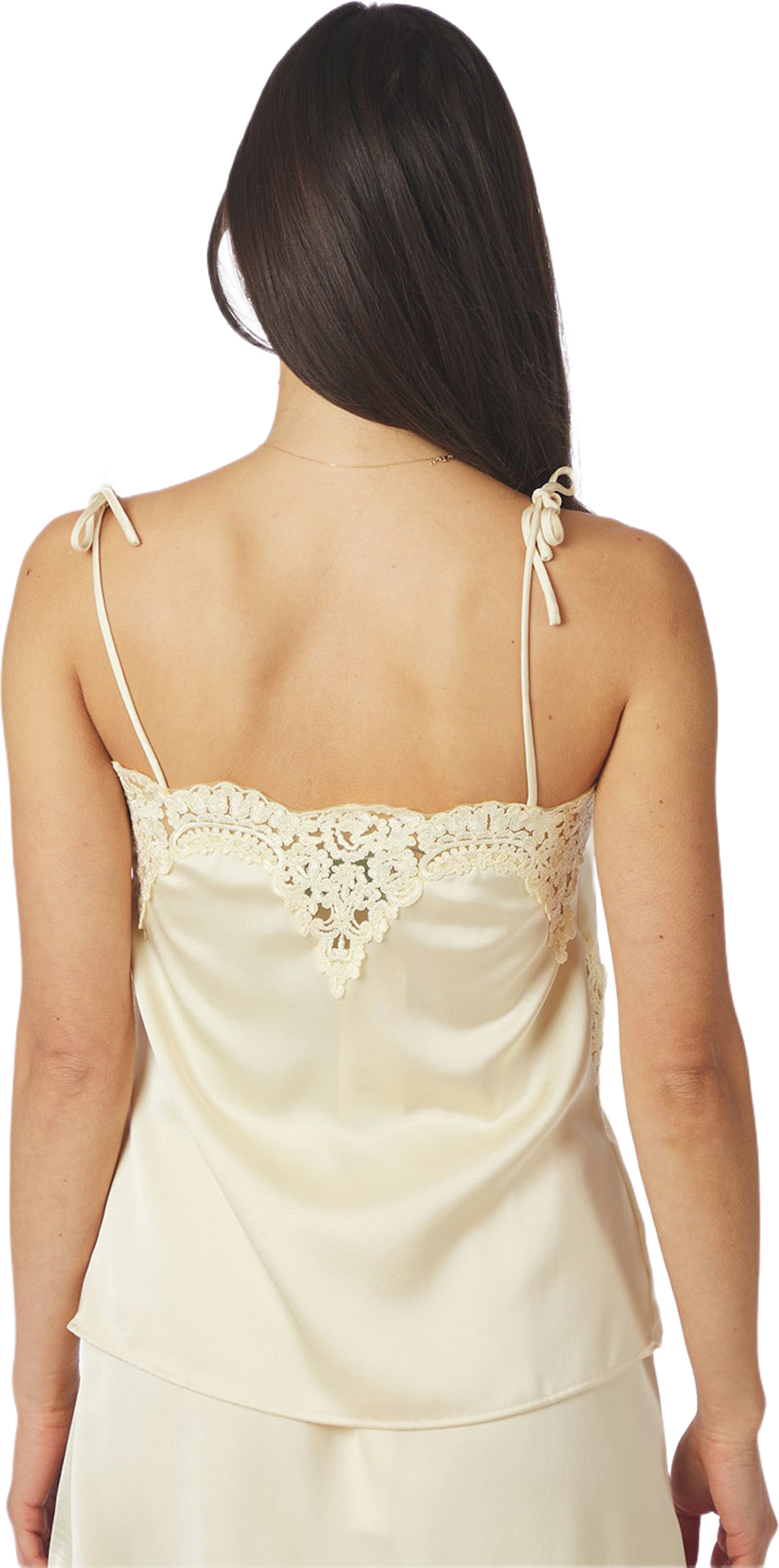 Kaela Heavy Sateen Lace Top, från Neo Noir, i färgen Light Yellow. Klicka för att öppna bilden i stort format