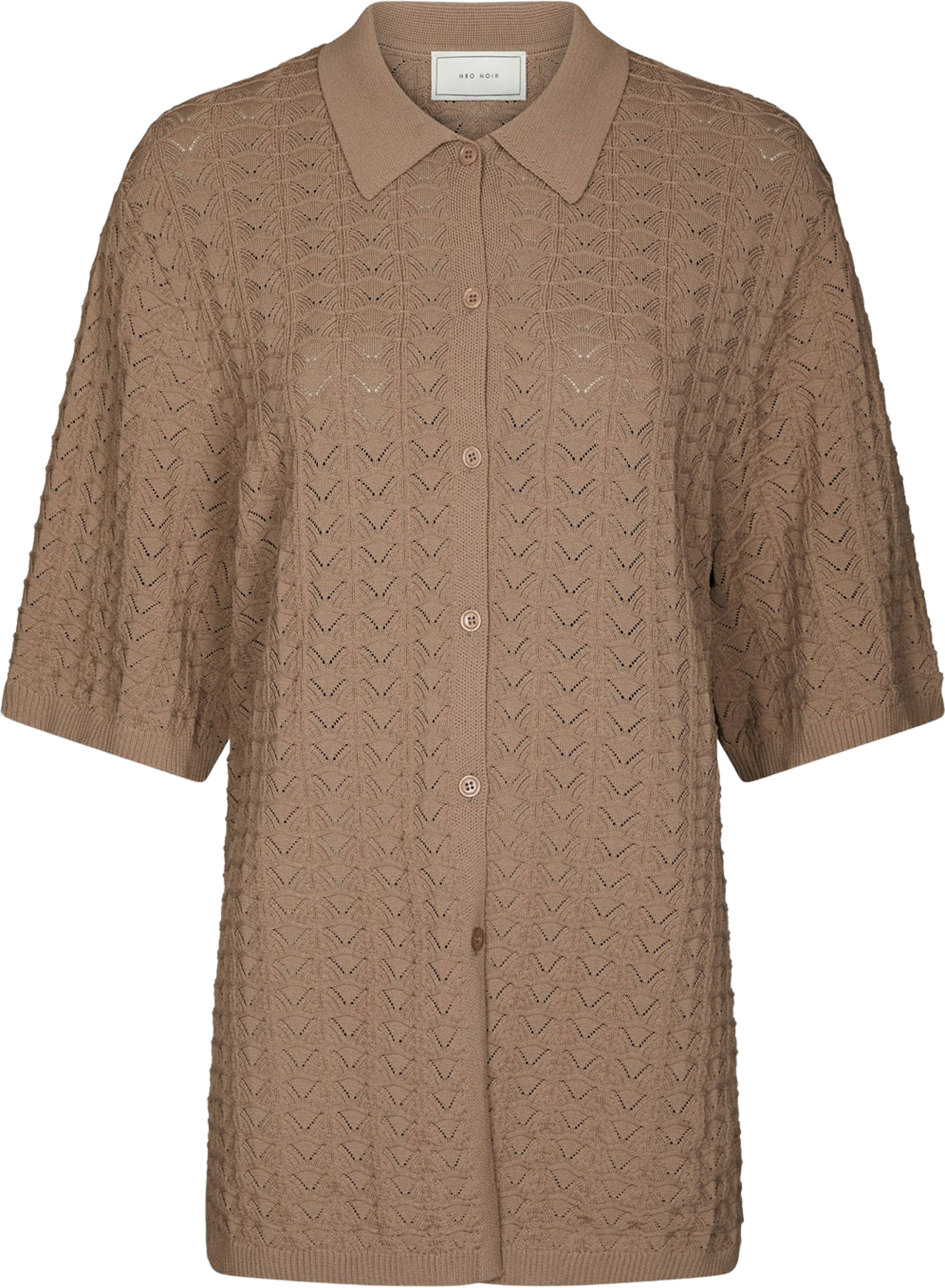 Sette Fine Crochet Blouse, från Neo Noir, i färgen Taupe. Klicka för att öppna bilden i stort format
