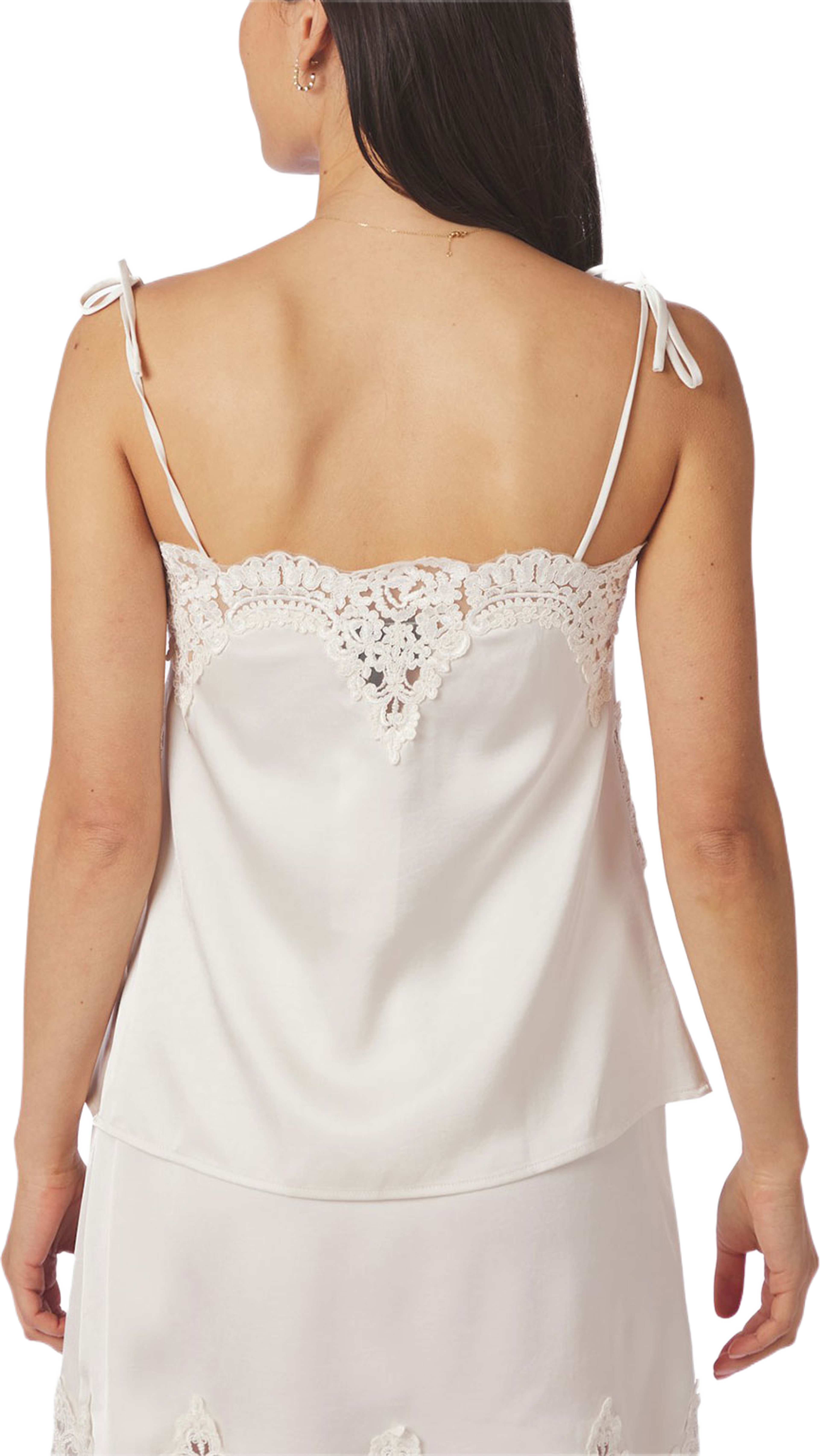 Kaela Heavy Sateen Lace Top, från Neo Noir, i färgen Pearl. Klicka för att öppna bilden i stort format