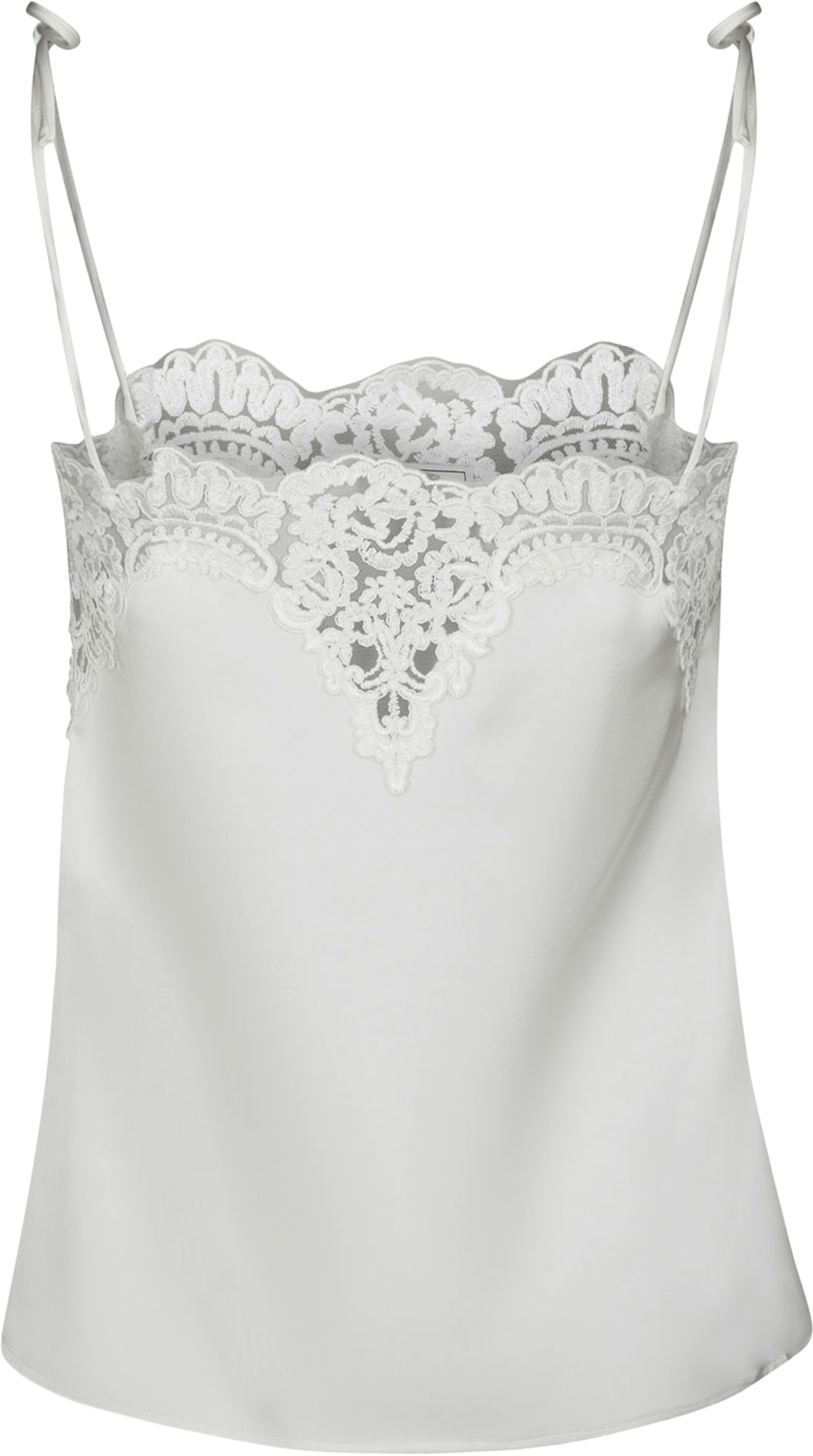 Kaela Heavy Sateen Lace Top, från Neo Noir, i färgen Pearl. Klicka för att öppna bilden i stort format