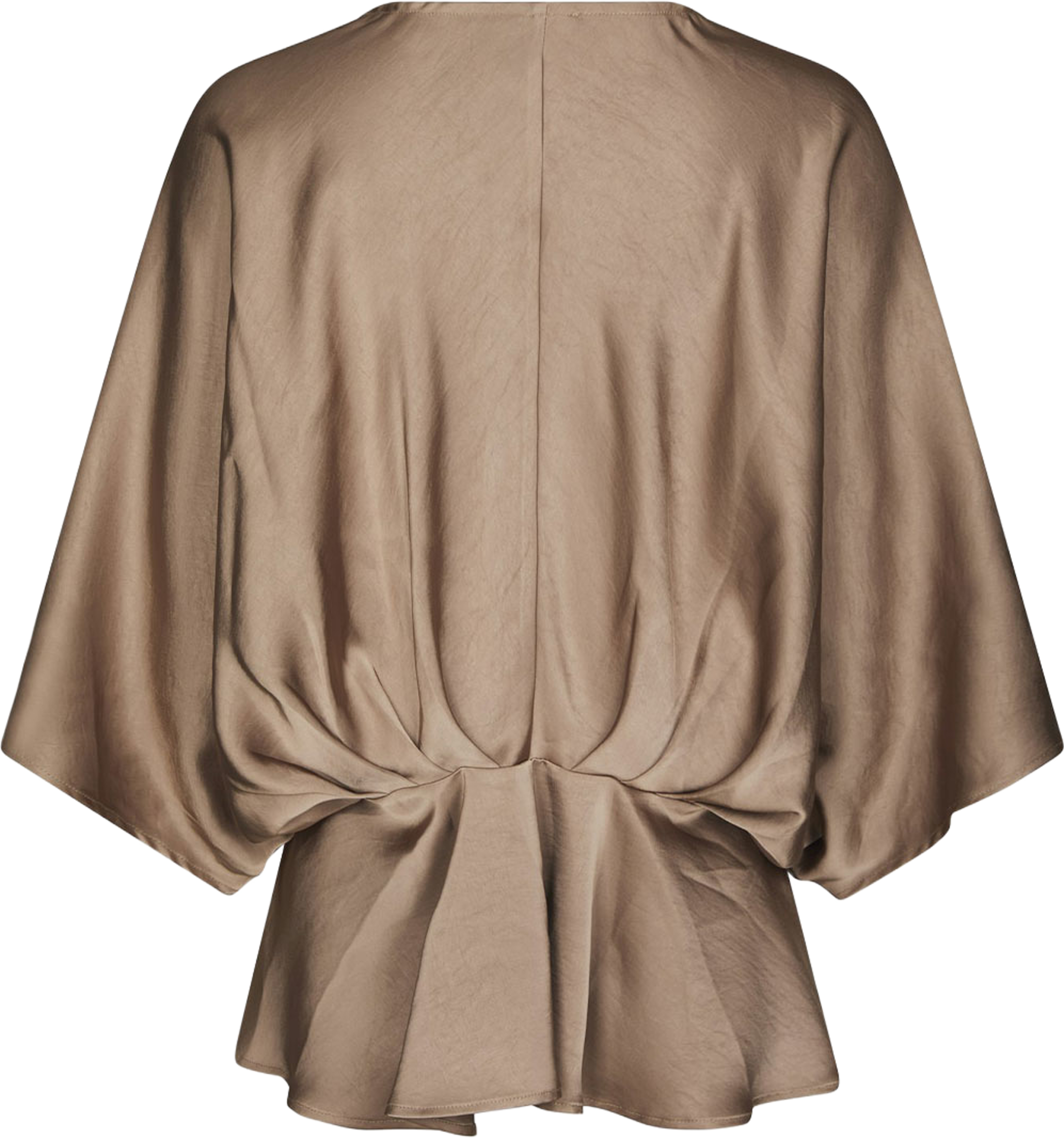 Rivina Heavy Sateen Blouse, från Neo Noir, i färgen Dark Taupe. Klicka för att öppna bilden i stort format
