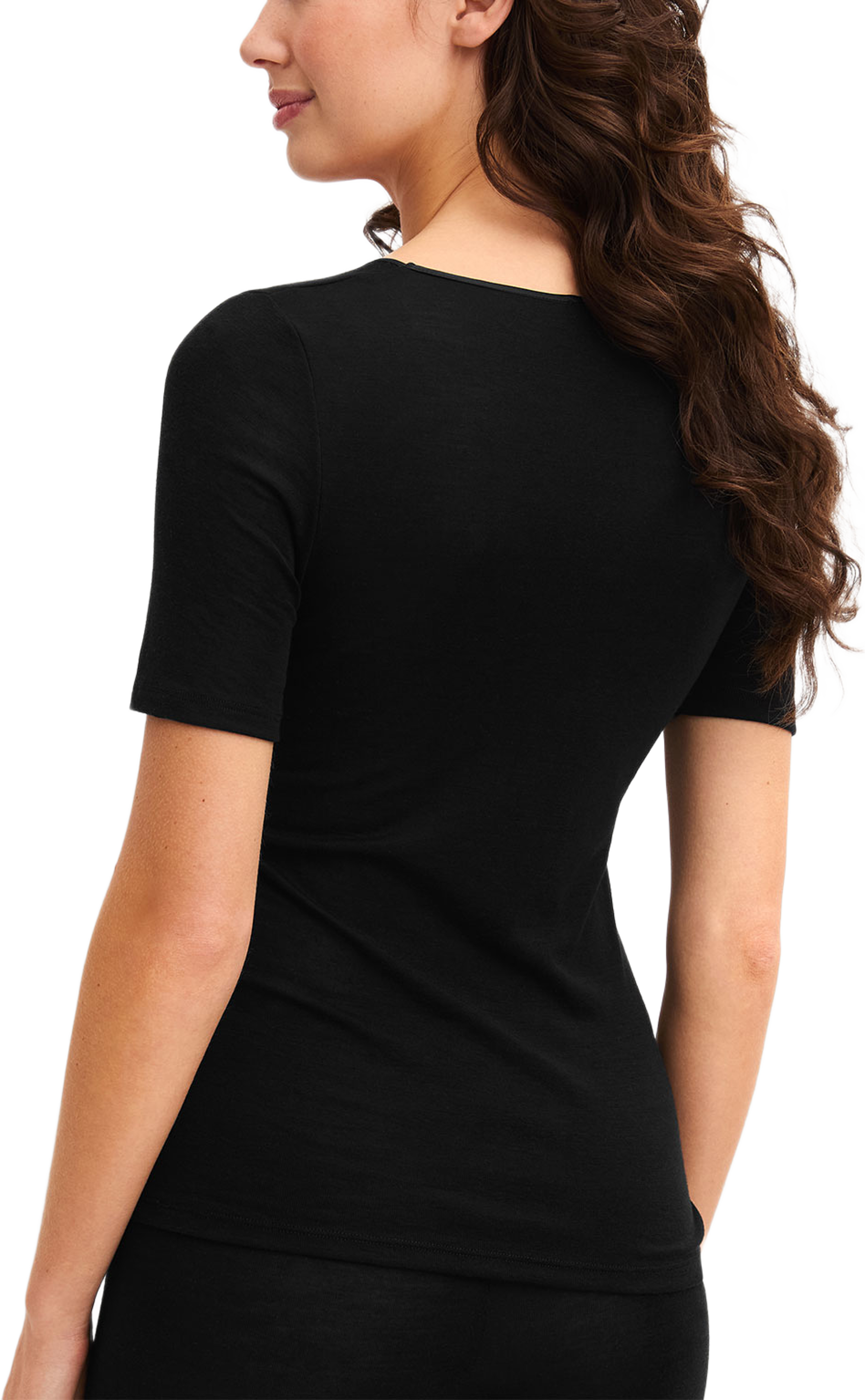 Ull Siden T-shirt True Confidence 14135, från Calida, i färgen Ws Schwarz. Klicka för att öppna bilden i stort format