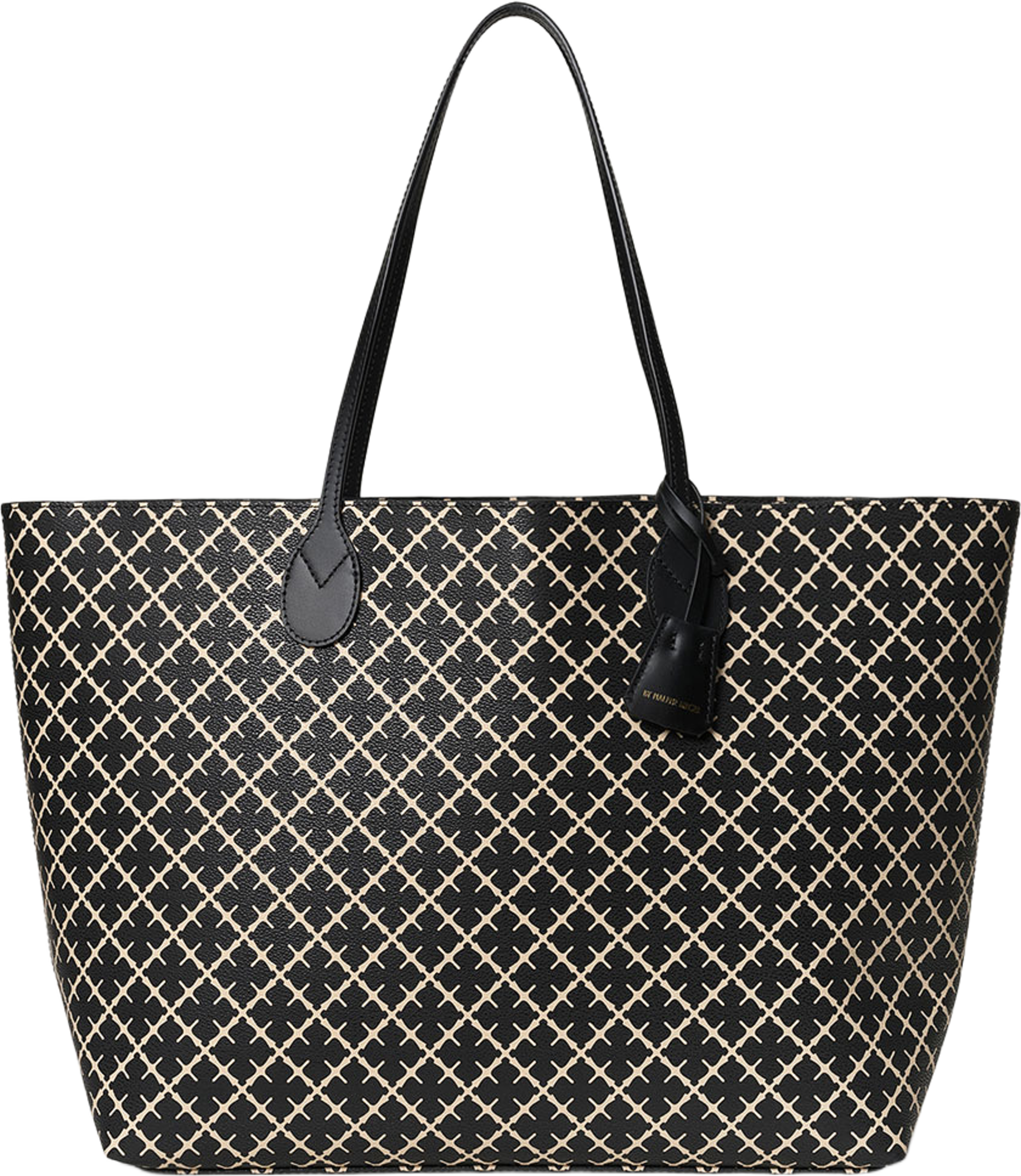 Abi mönstrad toteväska, från By Malene Birger, i färgen Black. Klicka för att öppna bilden i stort format