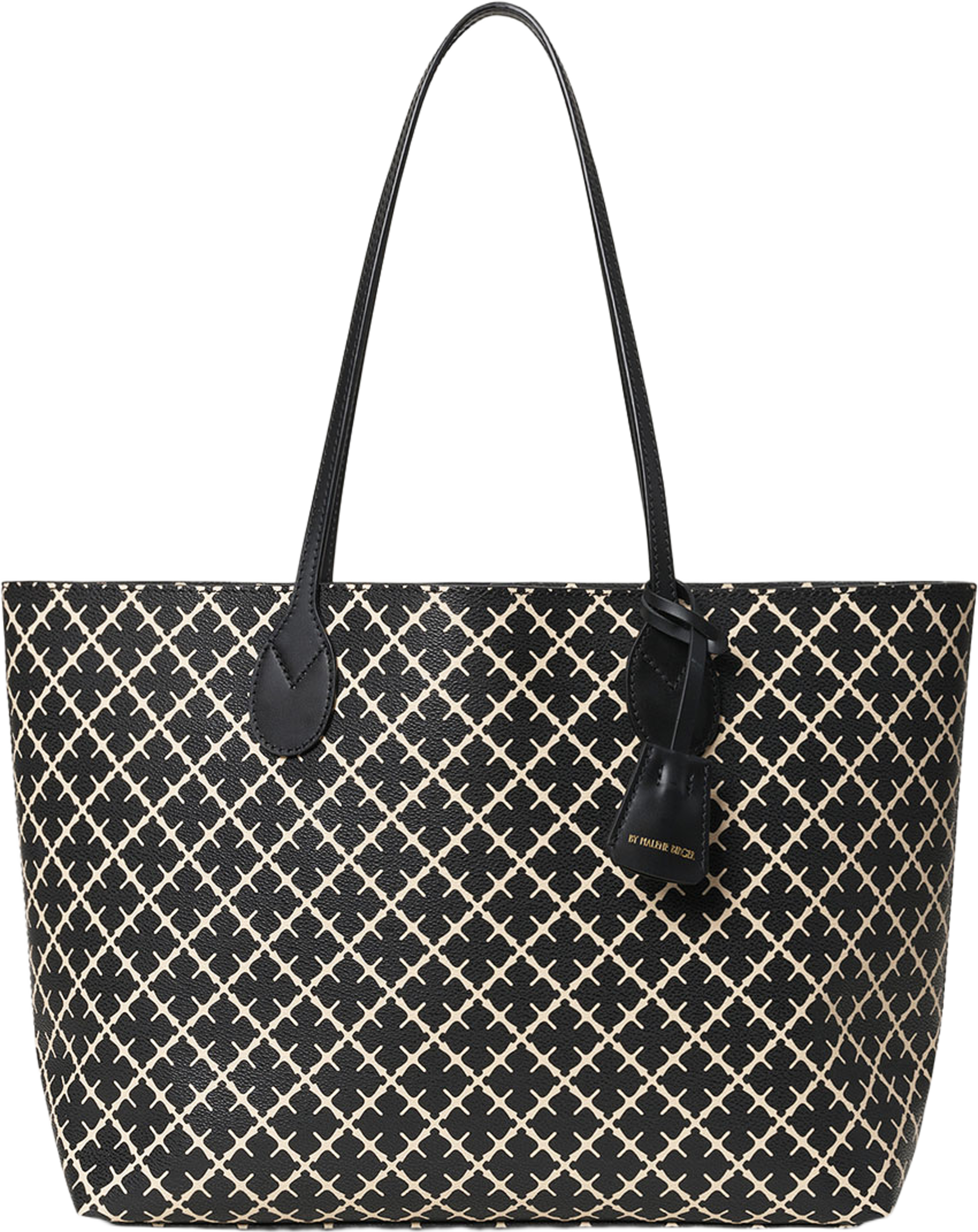 Abigail mönstrad toteväska, från By Malene Birger, i färgen Black. Klicka för att öppna bilden i stort format