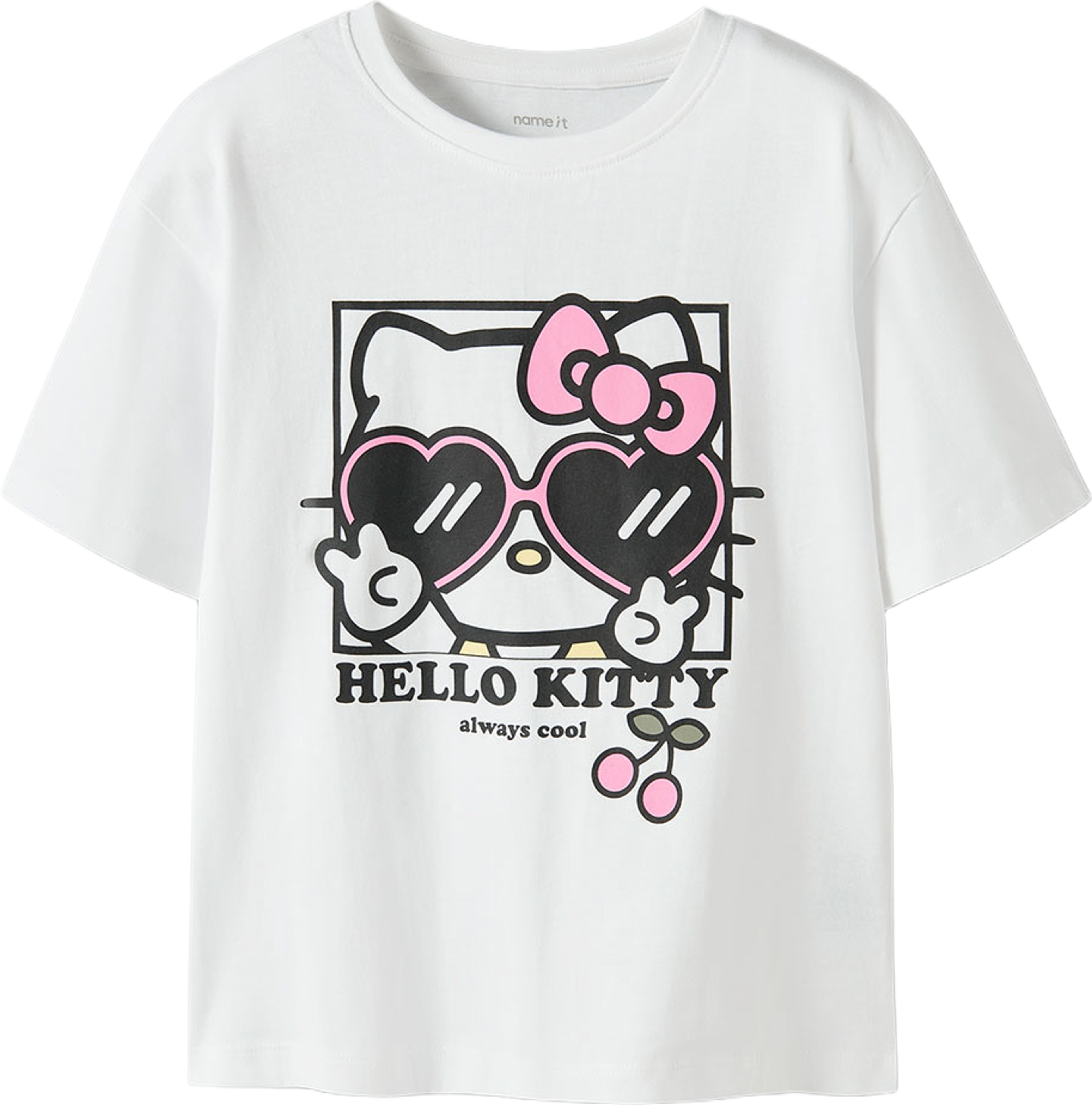 T-shirt Hello Kitty, från Name It, i färgen Bright White. Klicka för att öppna bilden i stort format