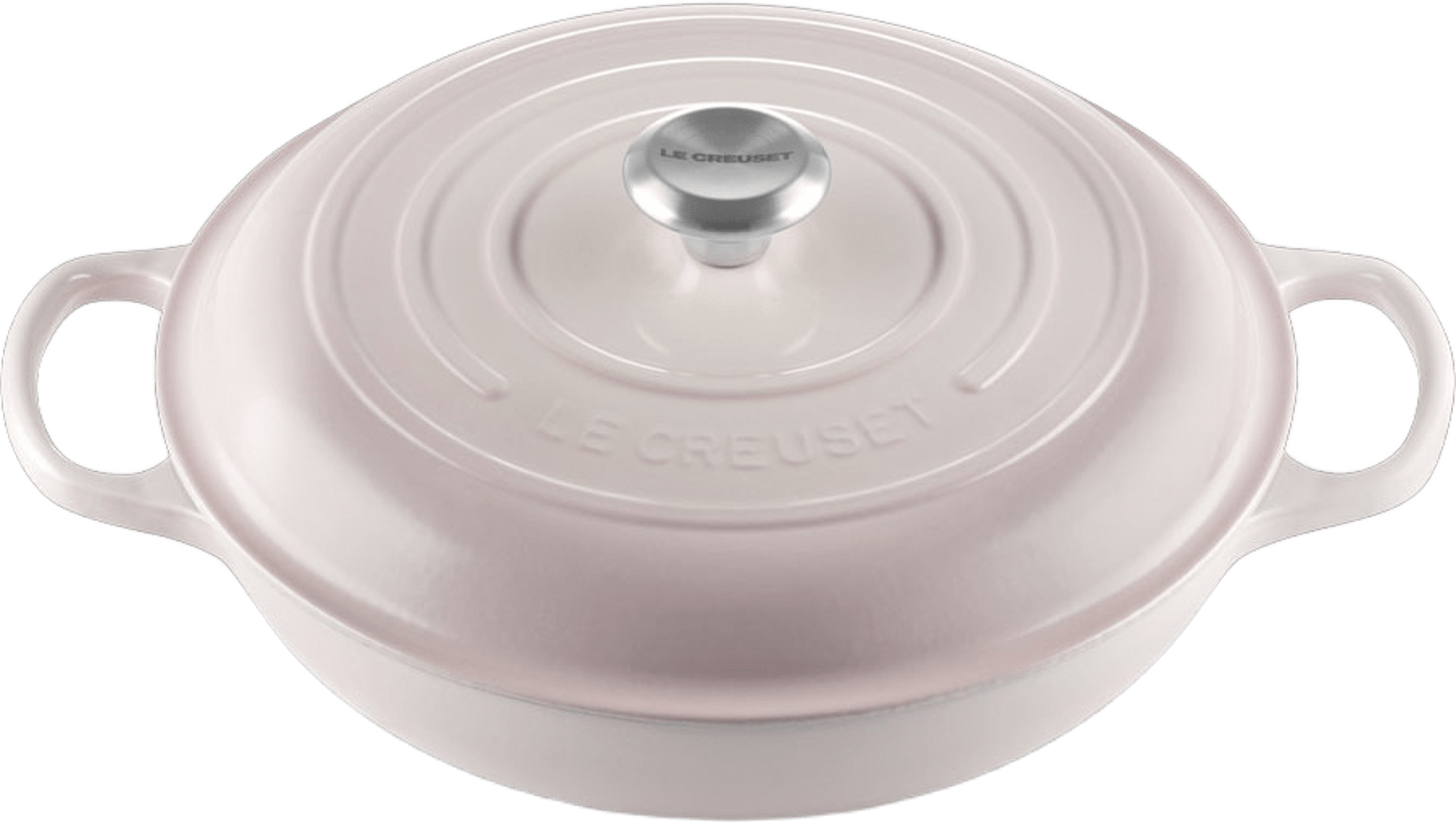 Signature gjutjärn buffetgryta 30 cm Shell Pink, från Le Creuset, i färgen Shell Pink. Klicka för att öppna bilden i stort format