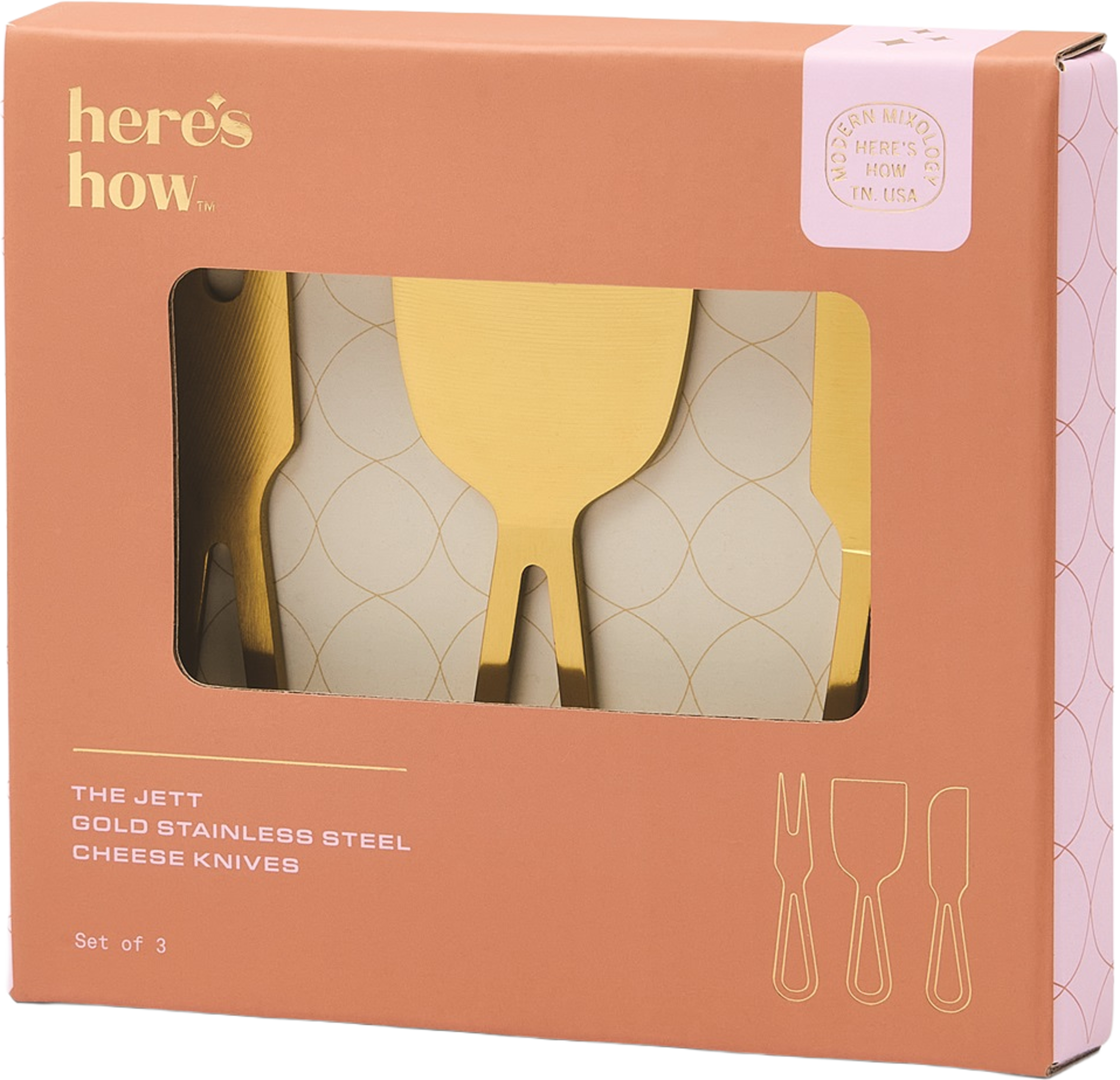 Ostknivar The Jett Cheese Knife, från Here's How. Klicka för att öppna bilden i stort format