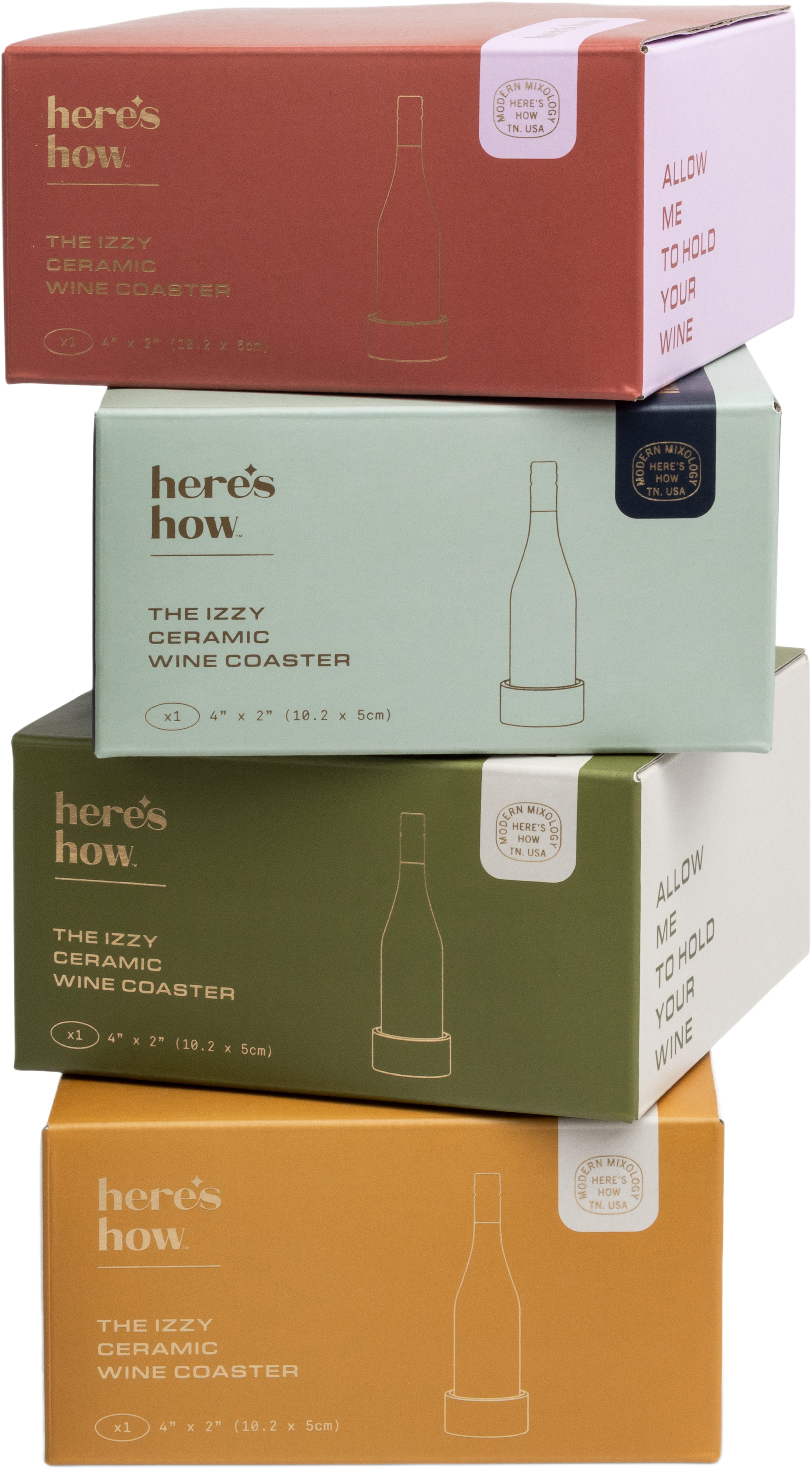 Vinunderlägg - Izzy Wine Coaster - Grön rand, från Here's How. Klicka för att öppna bilden i stort format