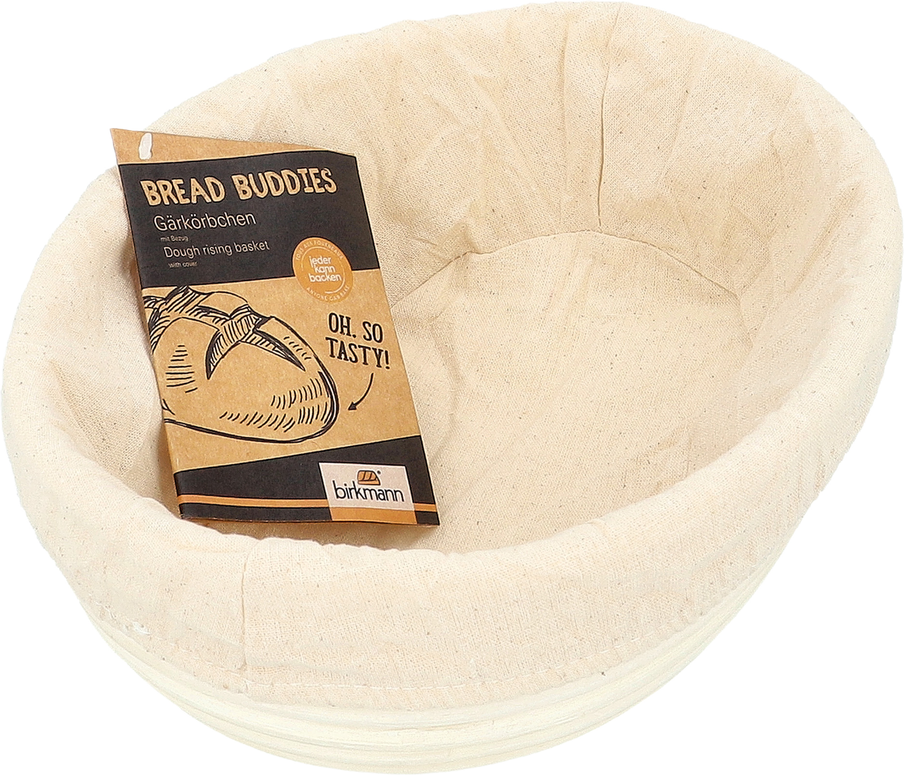 Jäskorg Oval Med Bomullsduk 24,5 x 18,5 cm, från Birkmann. Klicka för att öppna bilden i stort format