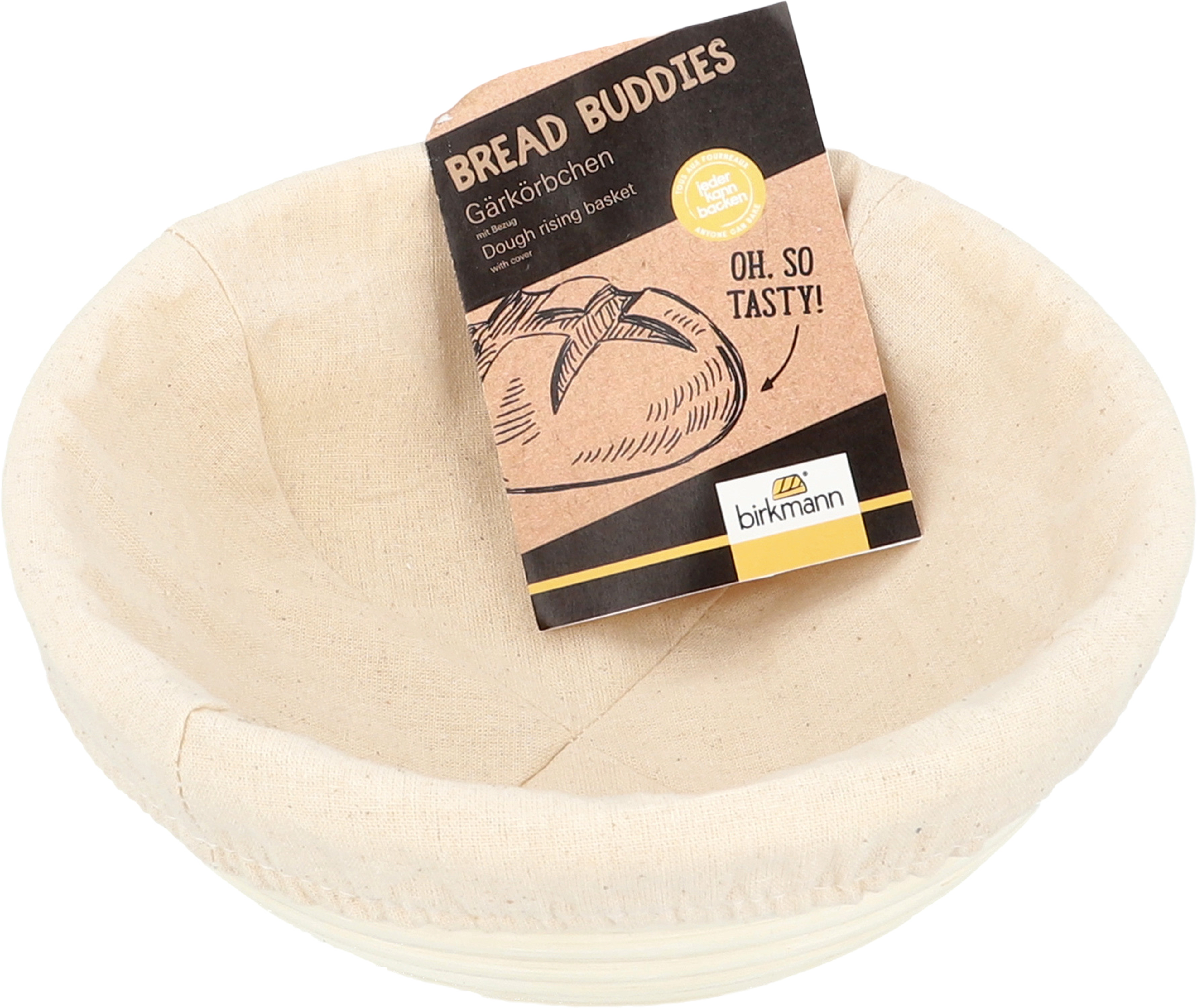 Jäskorg Rund Med Bomullsduk 20 cm, från Birkmann. Klicka för att öppna bilden i stort format