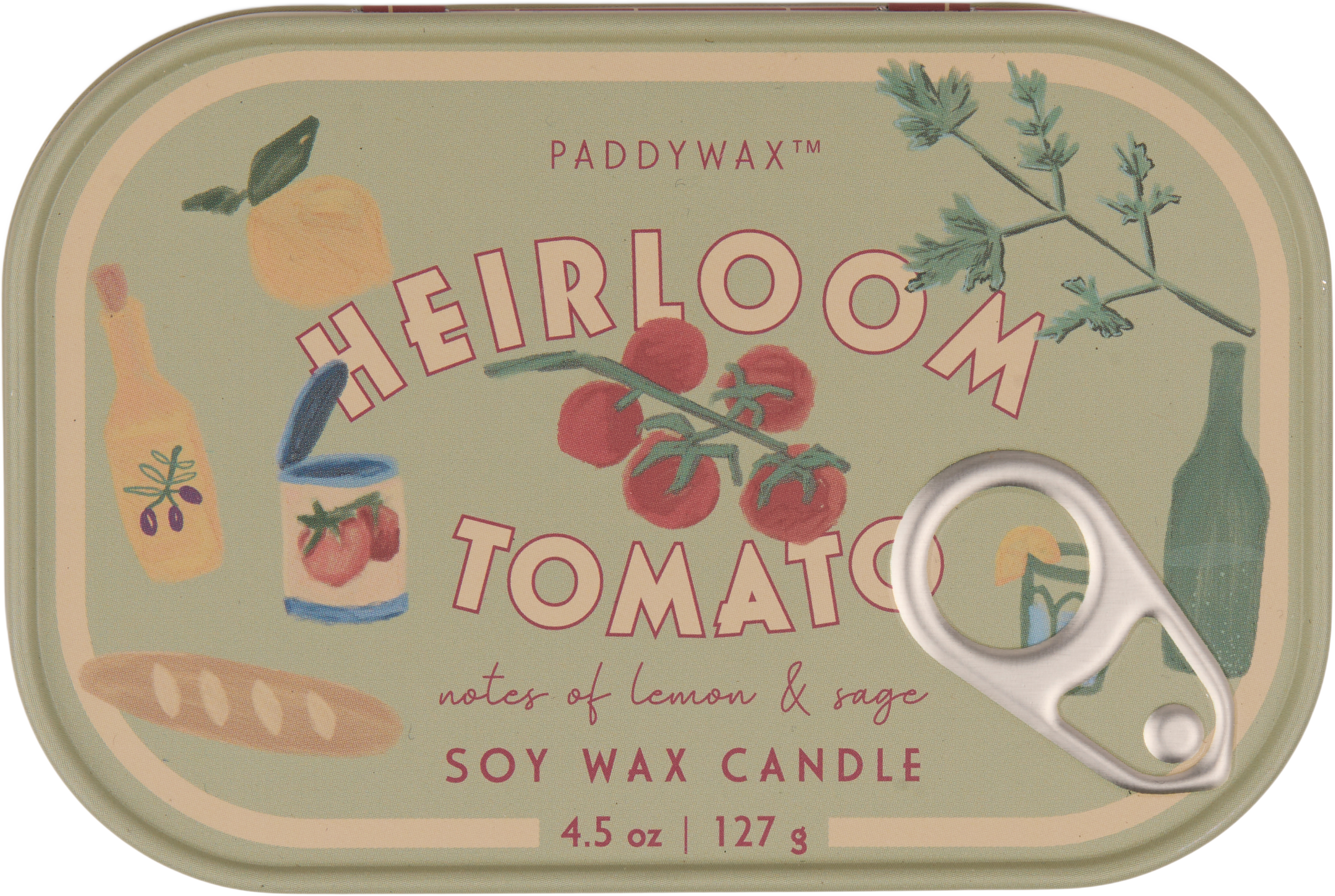 Doftljus i plåtask  Bistro - Heirloom Tomato, från Paddywax. Klicka för att öppna bilden i stort format