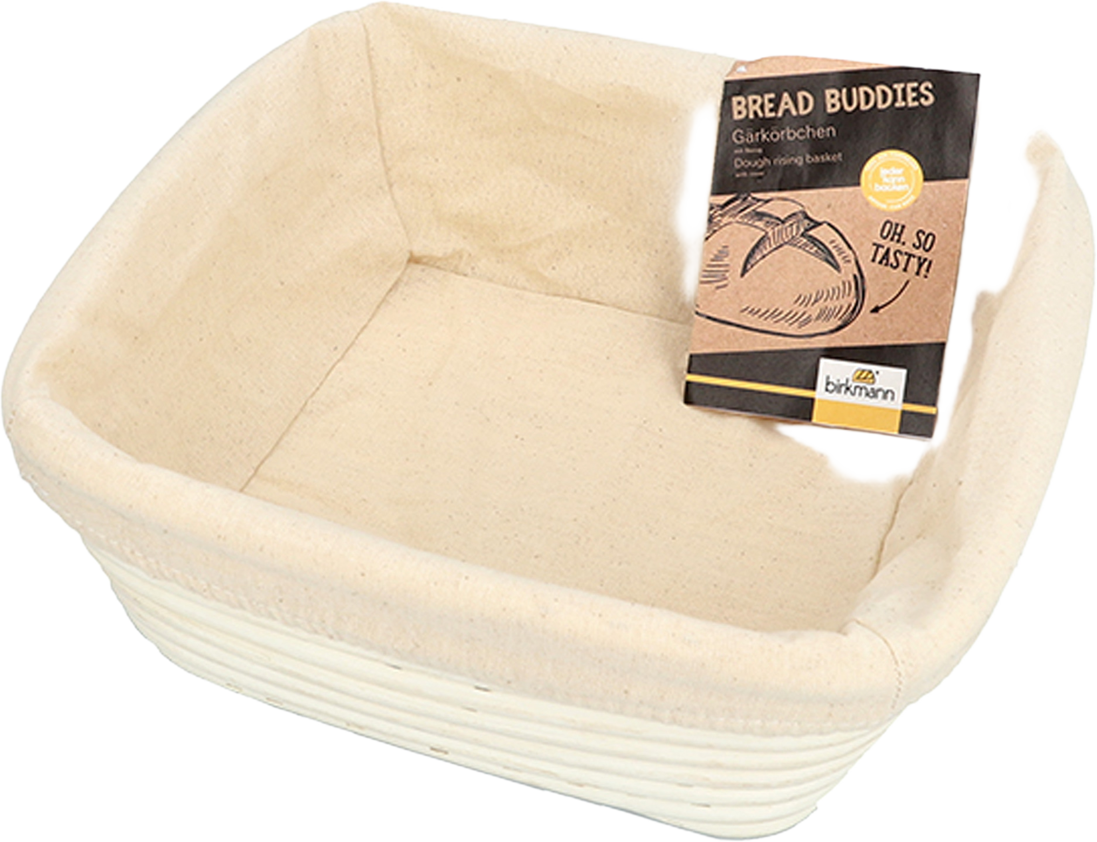 Jäskorg Fyrkantig Med Bomullsduk 25 cm, från Birkmann. Klicka för att öppna bilden i stort format