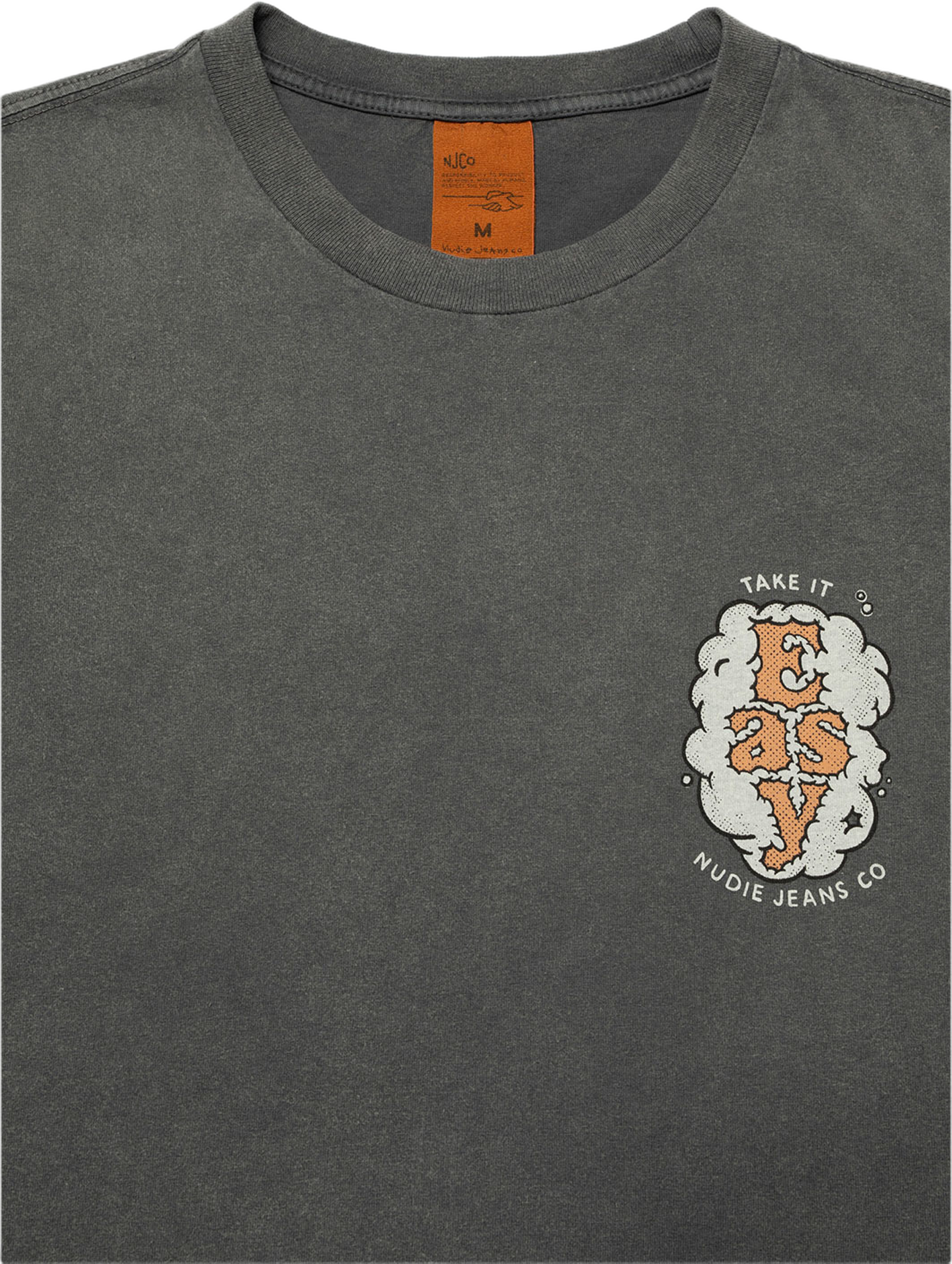 Roy T-Shirt Easy Cloud, från Nudie Jeans, i färgen Antracite. Klicka för att öppna bilden i stort format